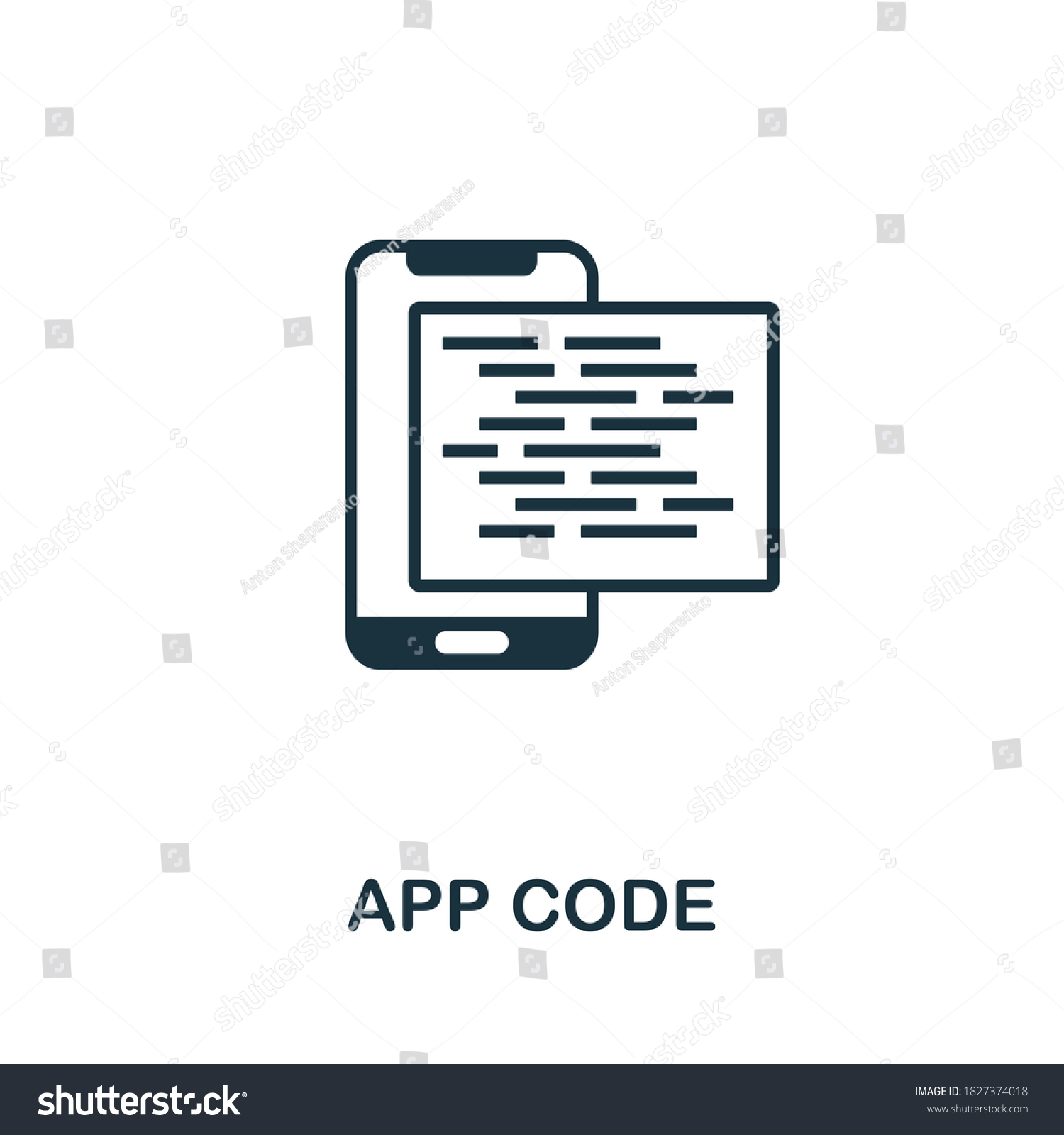 App Code Icon Creative Element Sign Stock Vector (Royalty Free ...