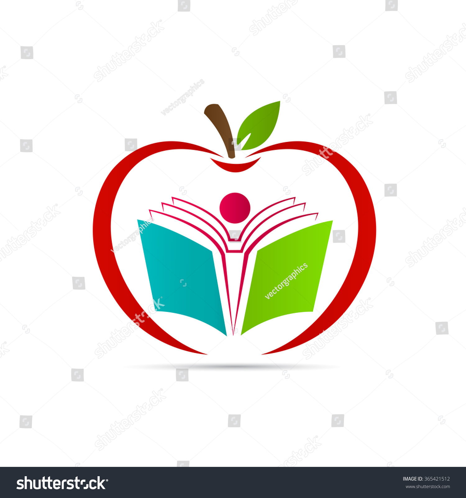 Apple Book Vector Design Represents School Stock Vector (Royalty Free ...