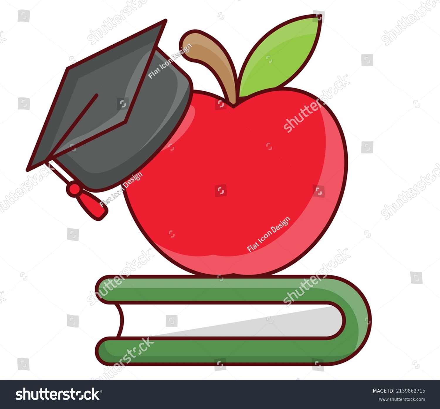 Apple Degree Vector Illustration On Transparent Stock Vector (Royalty