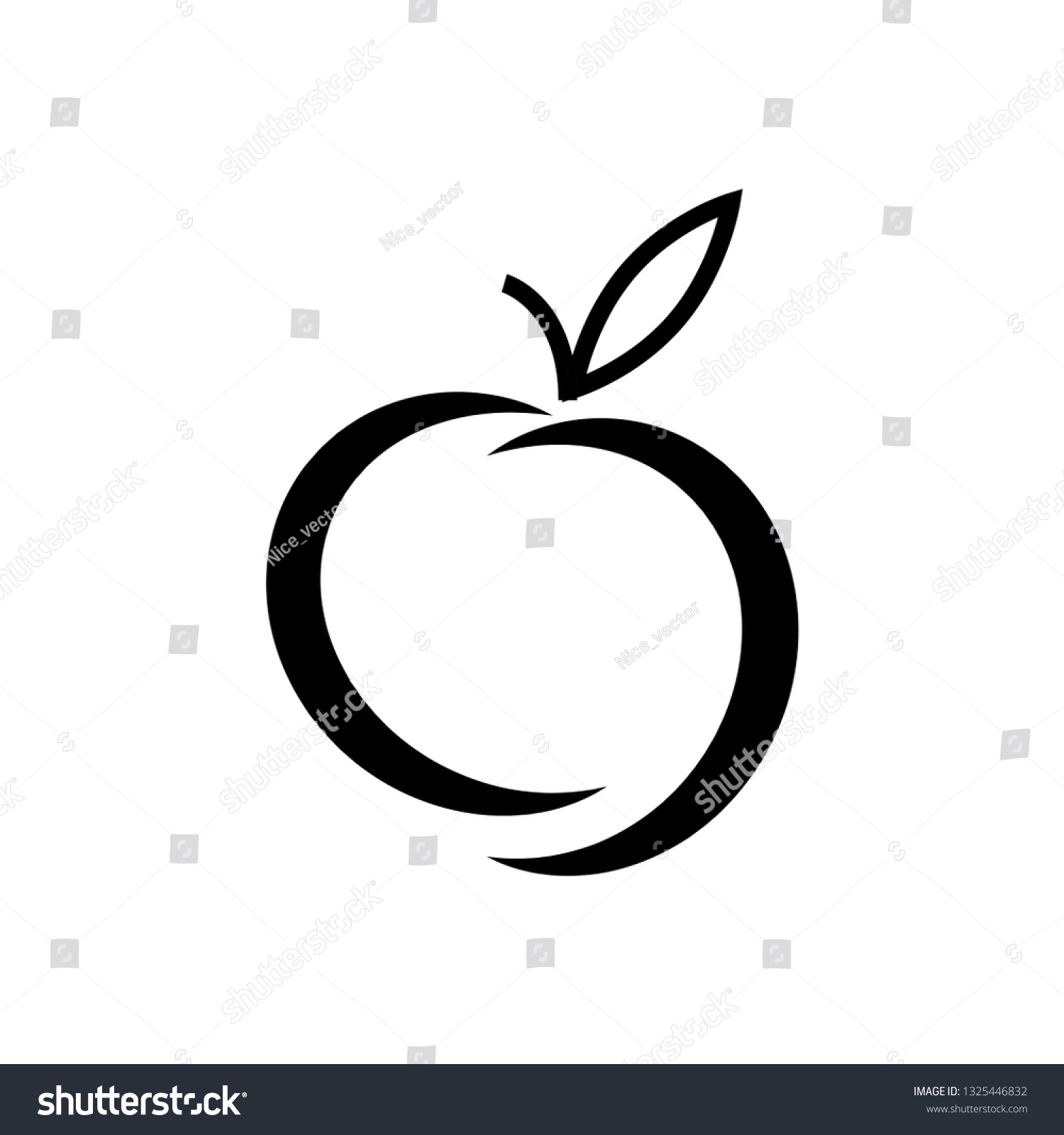 Apple Fruit Icon Design Template Vector Stock Vector Royalty Free