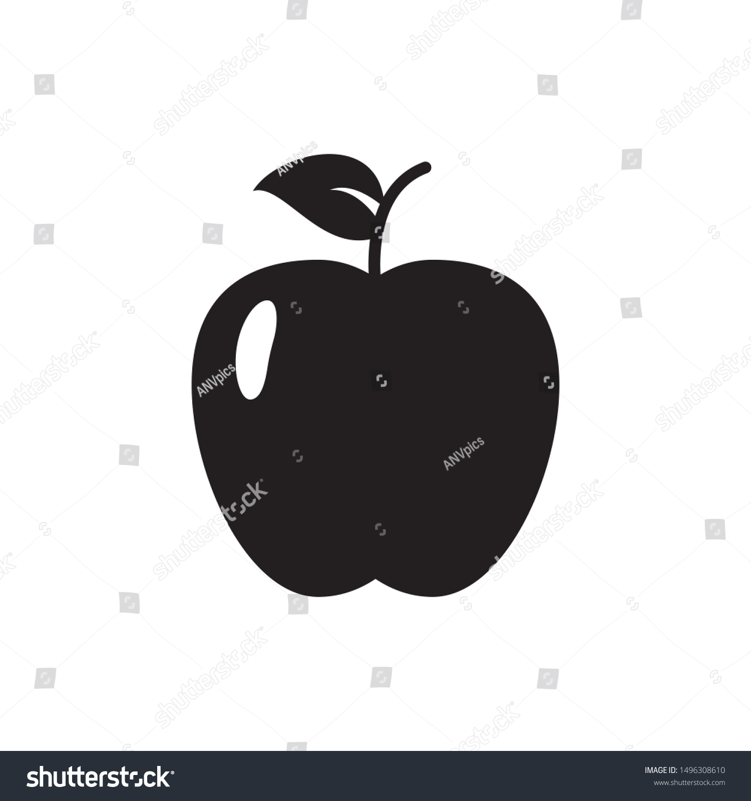 Apple Fruit Icon Flat Simple Pictogram Stock Vector (Royalty Free ...