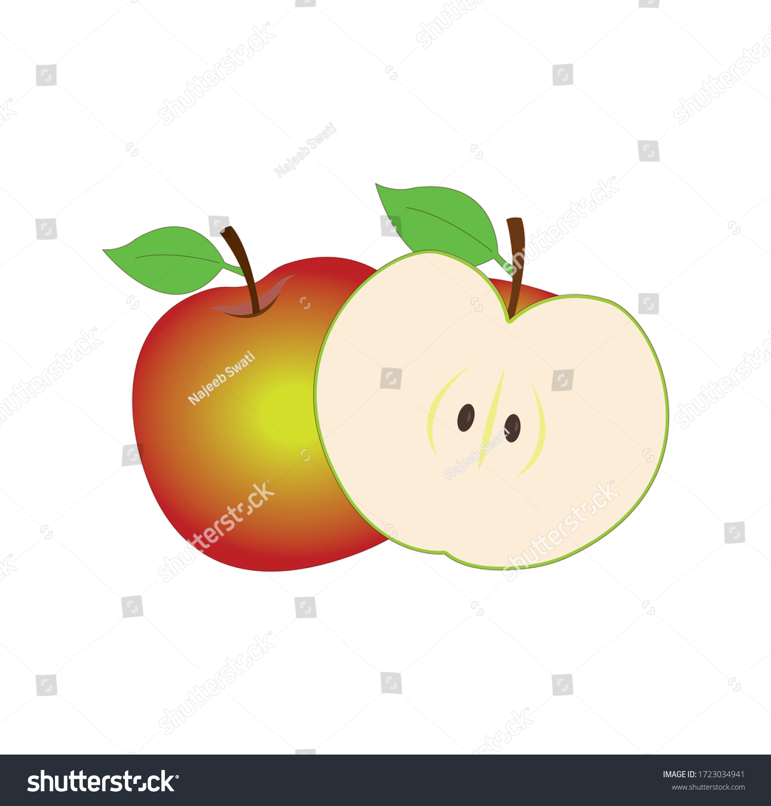 Apple Fruit Illustration Vector File Stock Vector (Royalty Free ...