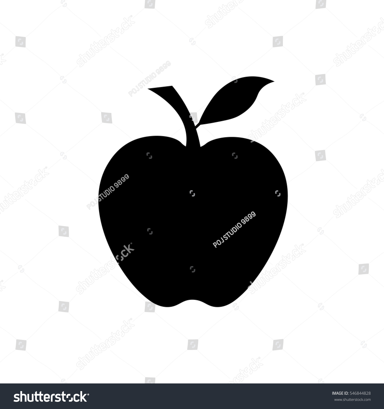 Apple Icon Black On White Background のベクター画像素材 ロイヤリティフリー