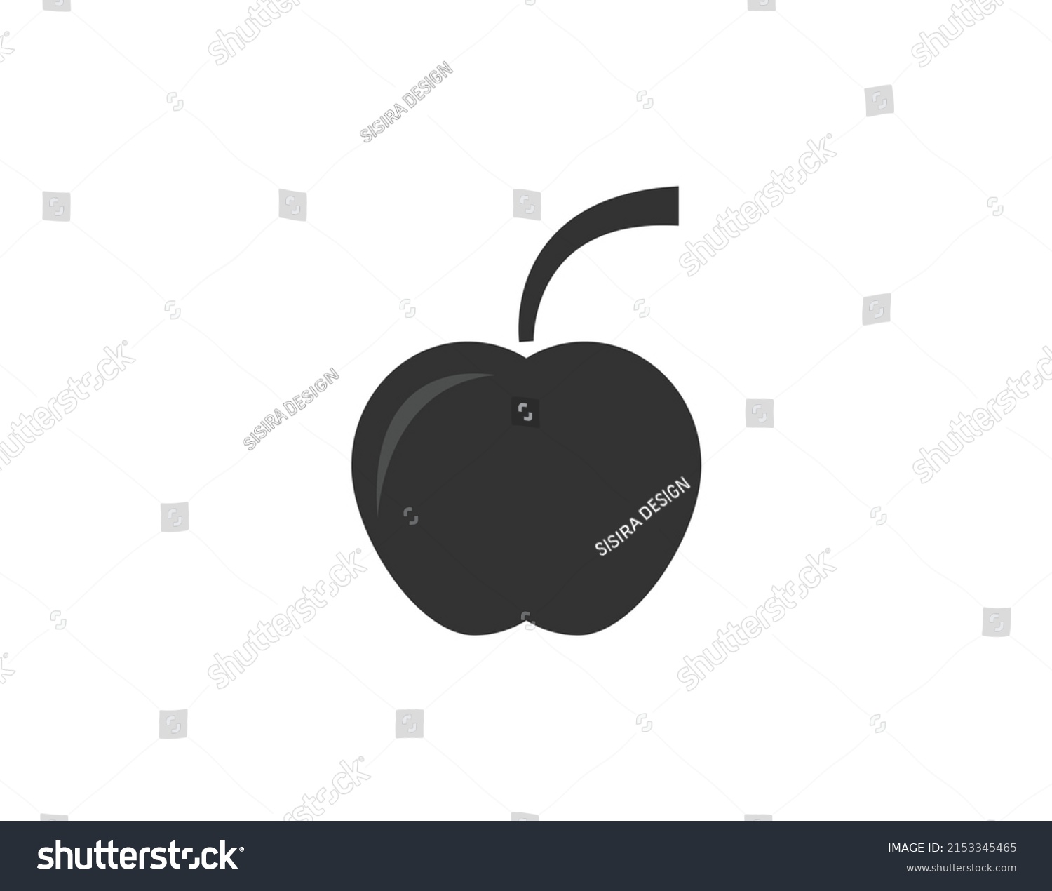 Apple Icon Black Silhouette Fresh Natural Stock Vector Royalty Free Shutterstock