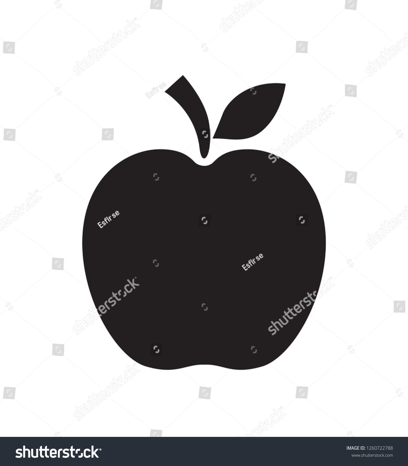 Apple Icon Black Symbol Vector Fruit Stock Vector (Royalty Free ...