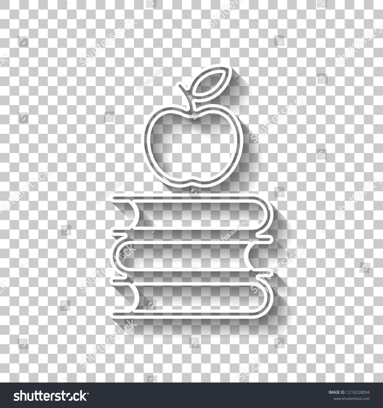 Apple On Books Icon Knowledge Logo Stock Vector Royalty Free