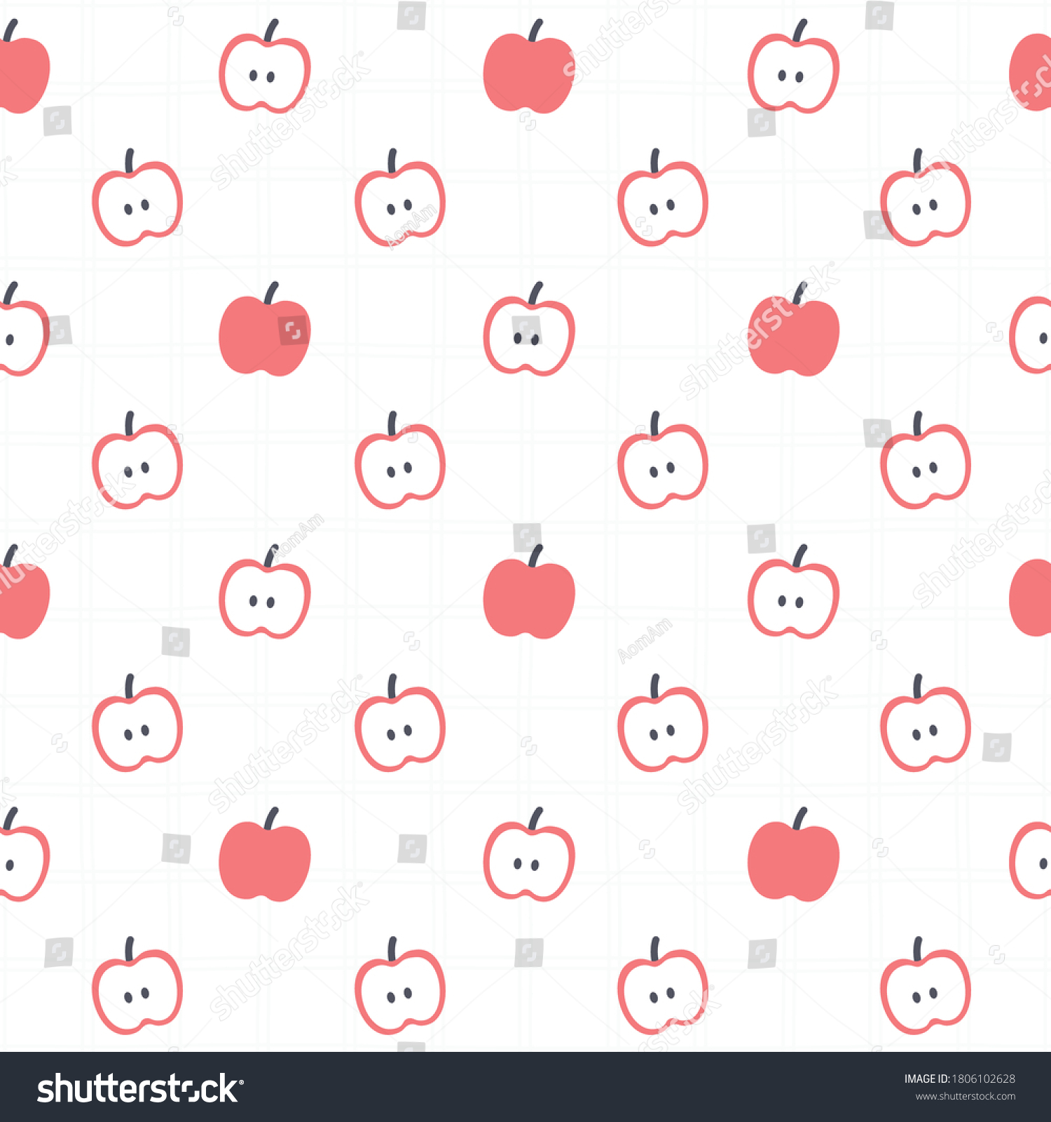 Apple Seamless Background Repeating Pattern Wallpaper Stock Vector