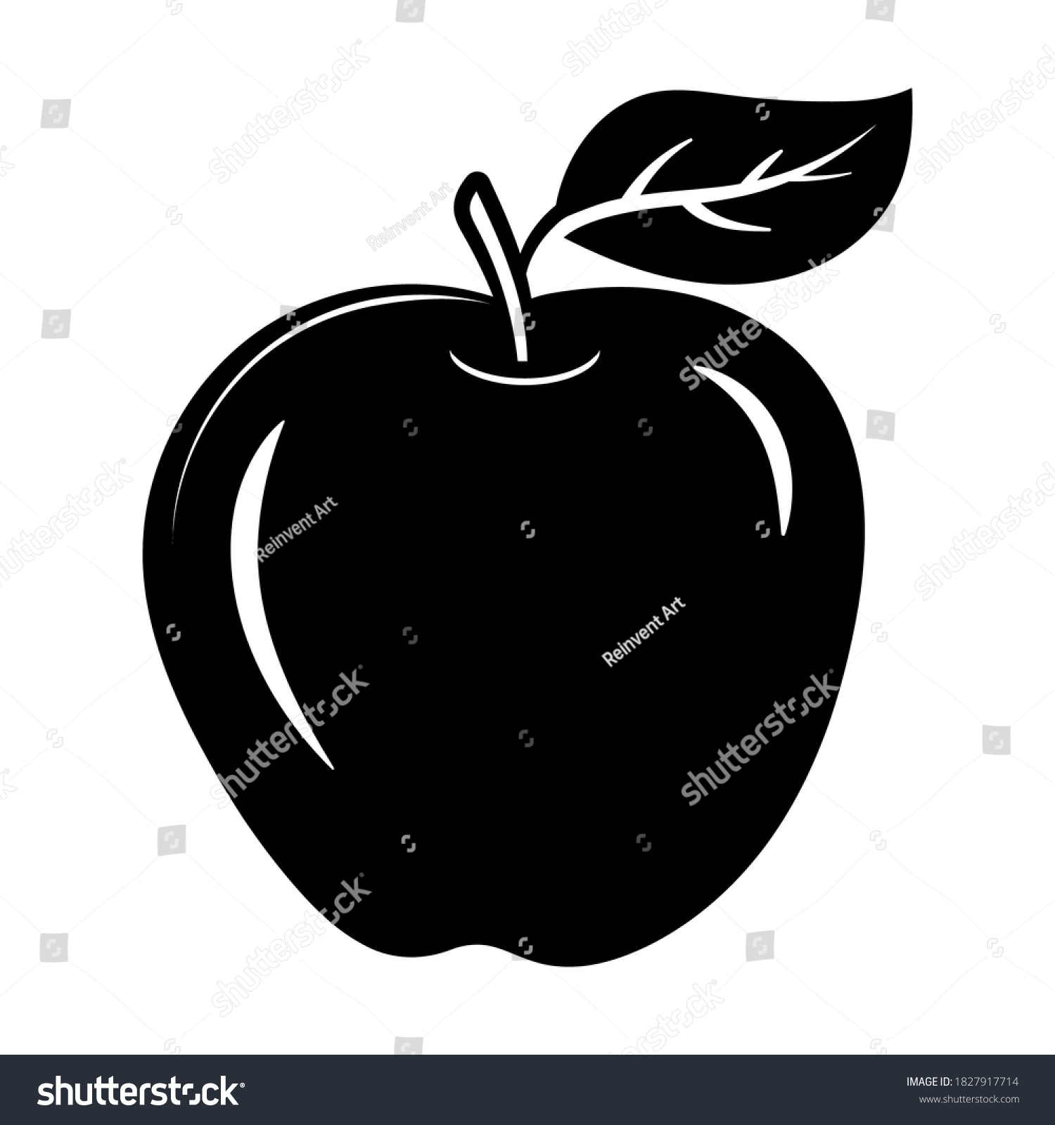 SVG of Apple Silhouette Printable Vector Illustration svg