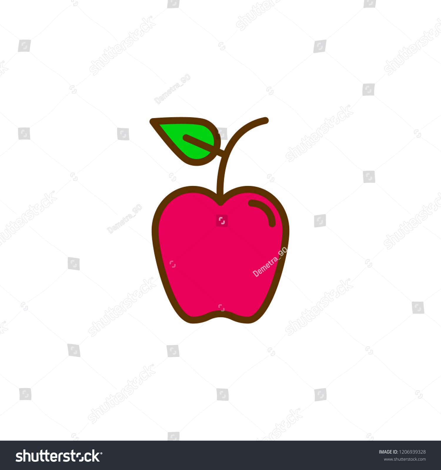Apple Thanksgiving Day Lineal Color Iconicons Stock Vector Royalty Free