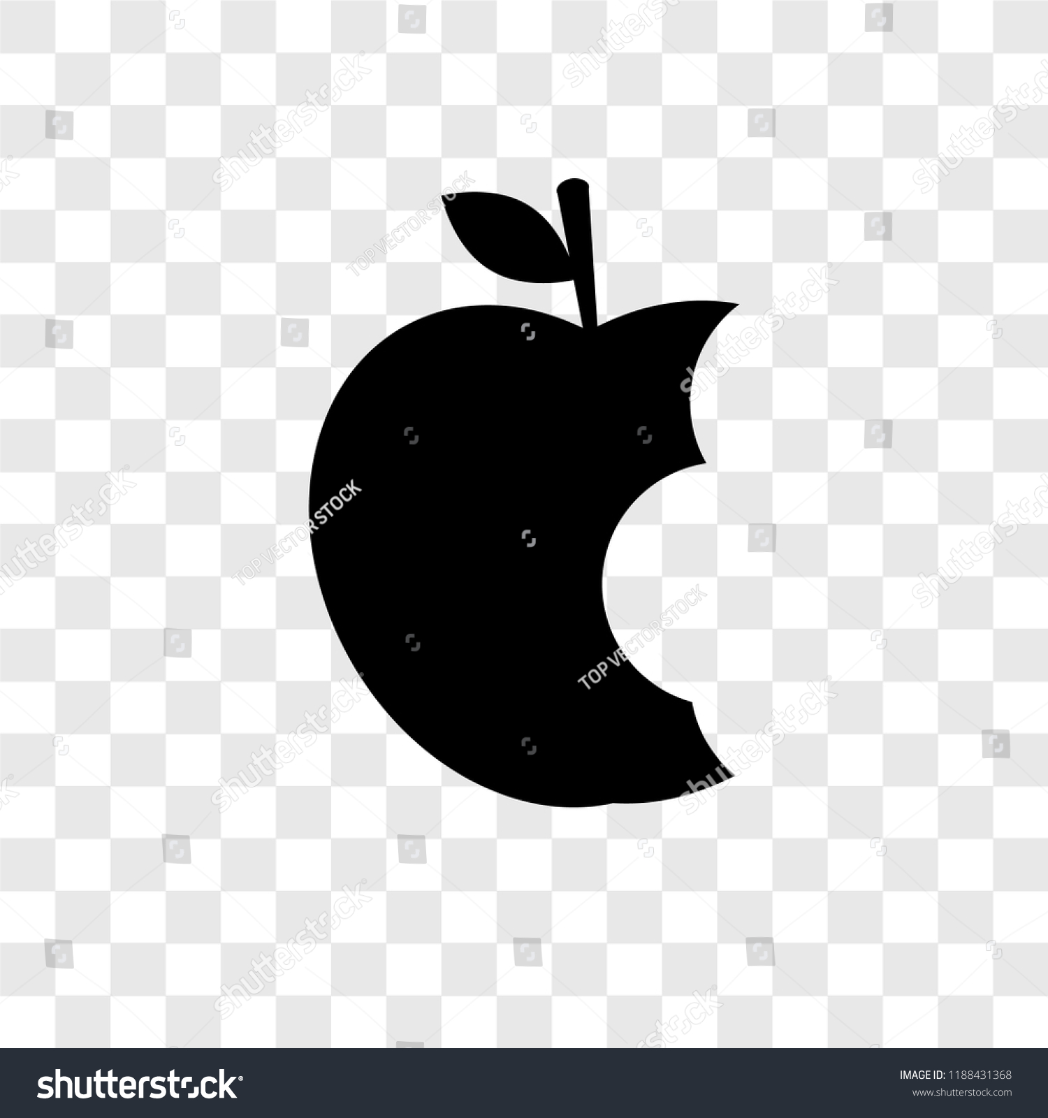 Apple Vector Icon Isolated On Transparent Stock Vector Royalty Free