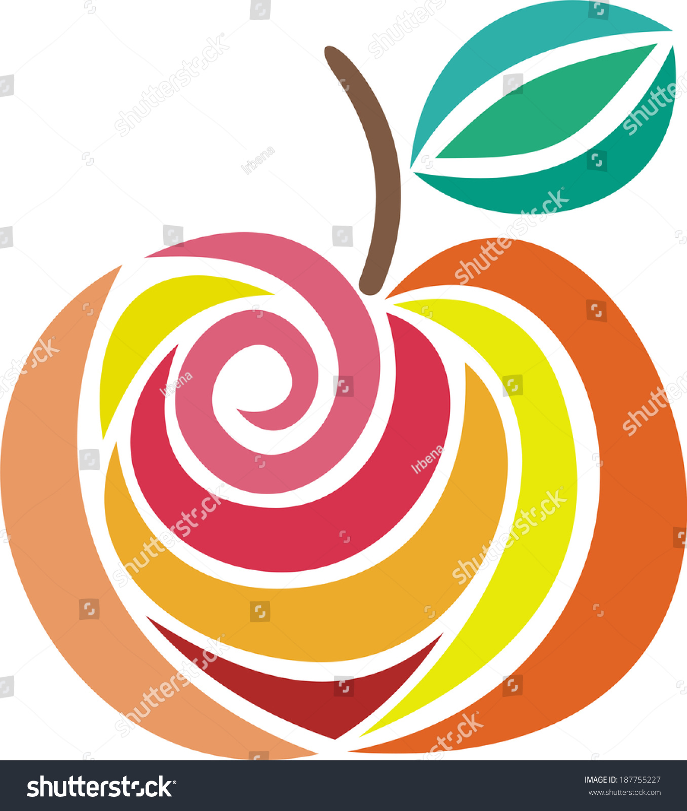 Apple Vector Illustration Stock Vector Royalty Free 187755227