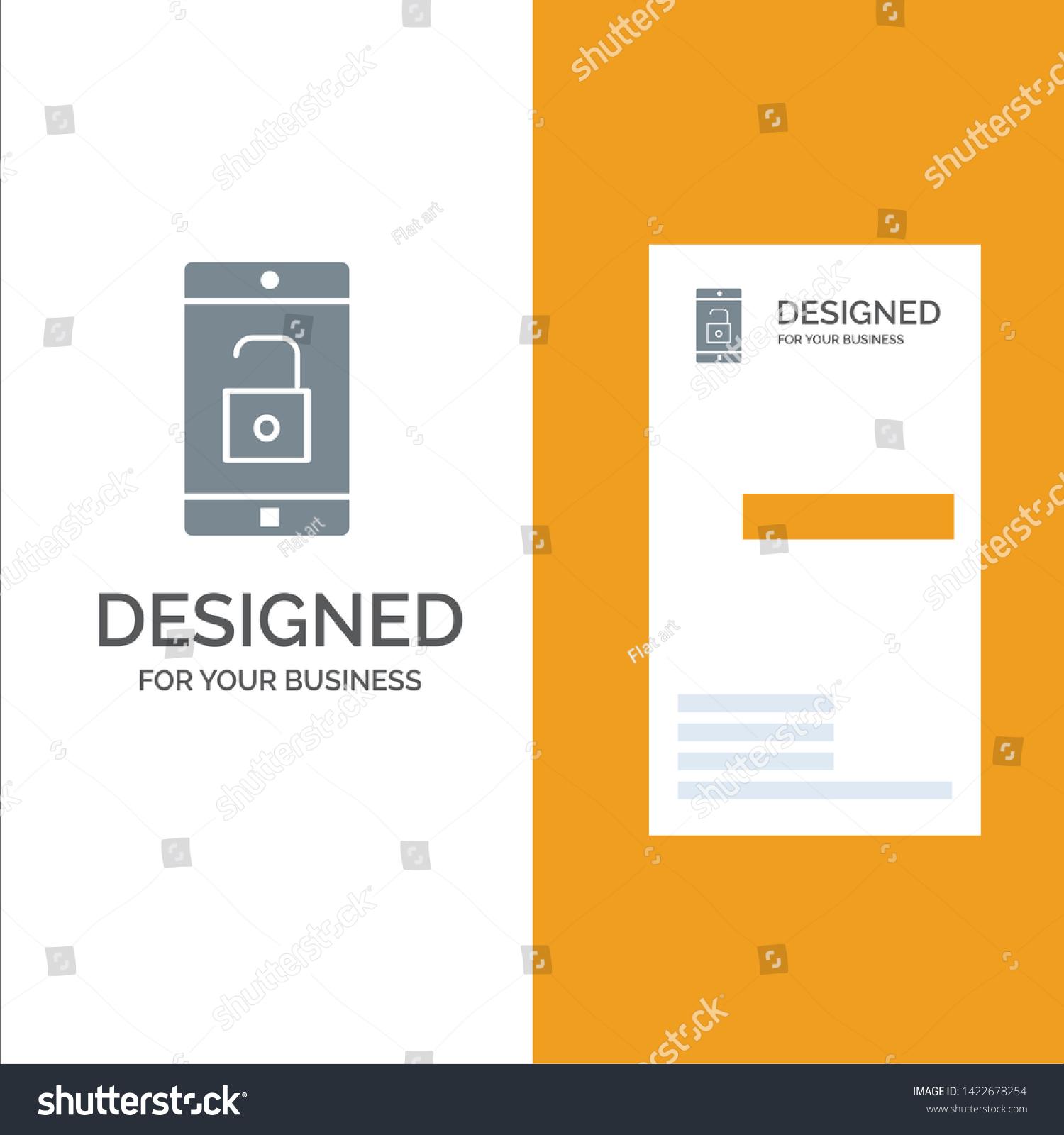 Application Mobile Mobile Application Unlock Grey Stock Vector