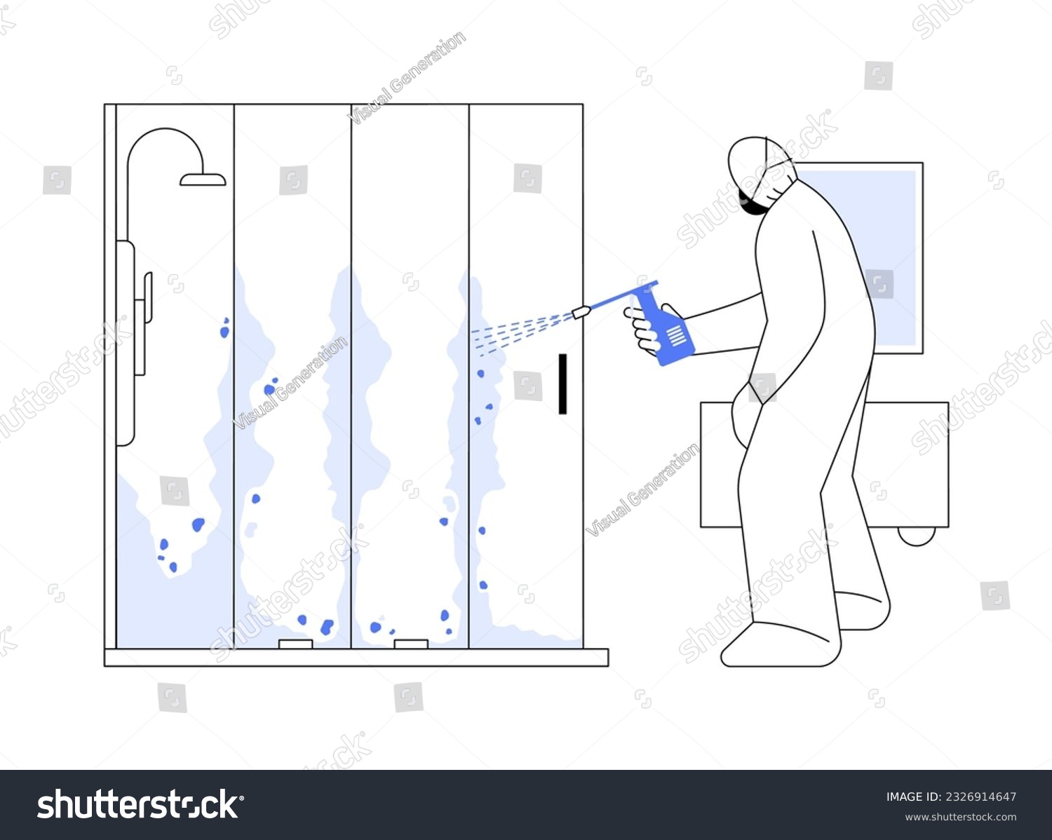 SVG of Applying biocide abstract concept vector illustration. Person in protective suit removing mold using biocide, private house maintenance service, remediation in construction abstract metaphor. svg