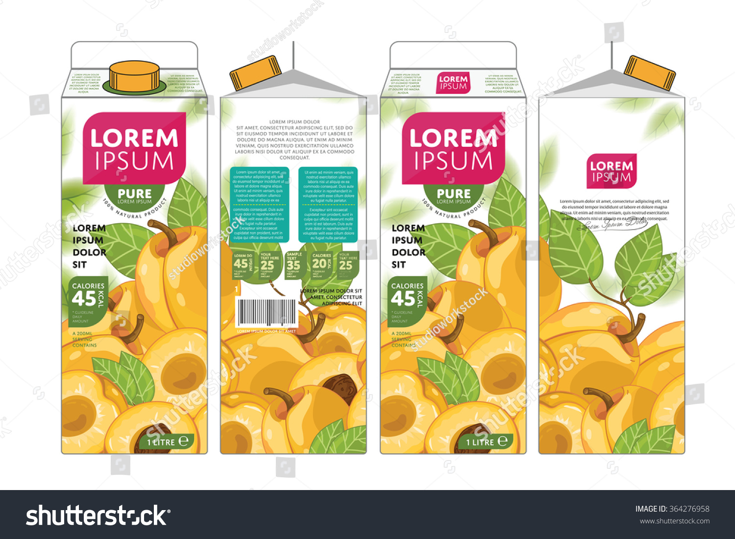 Apricot Juice Template Packaging Design Vector Stock Vector 364276958