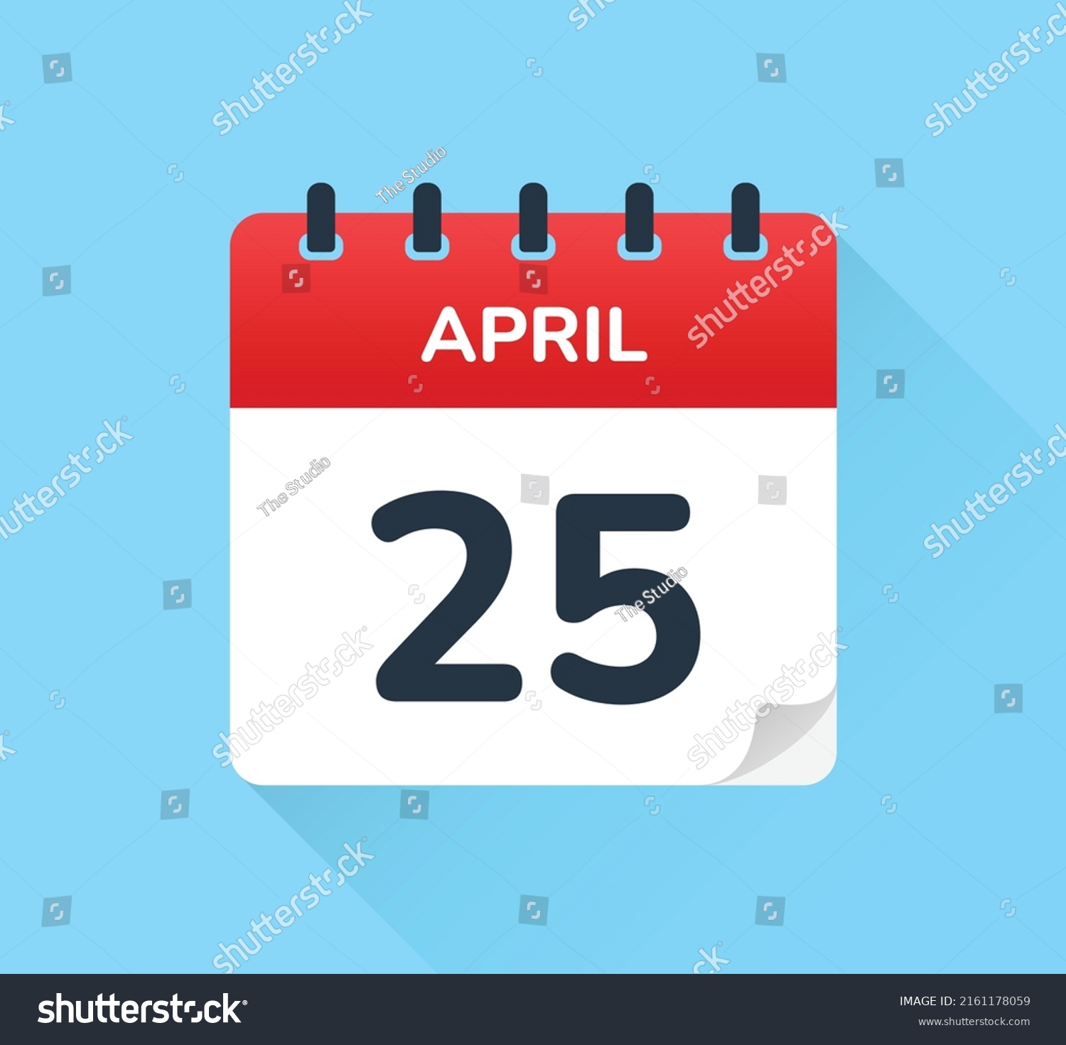 April 25 Calendar Date Vector Illustration Stock Vector (Royalty Free ...