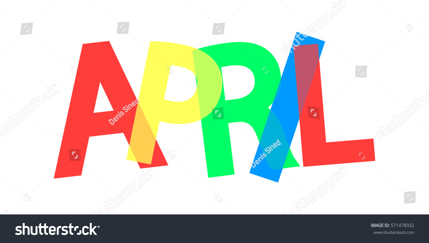 April Colorful Text Poster Design Template Stock Vector (Royalty Free ...