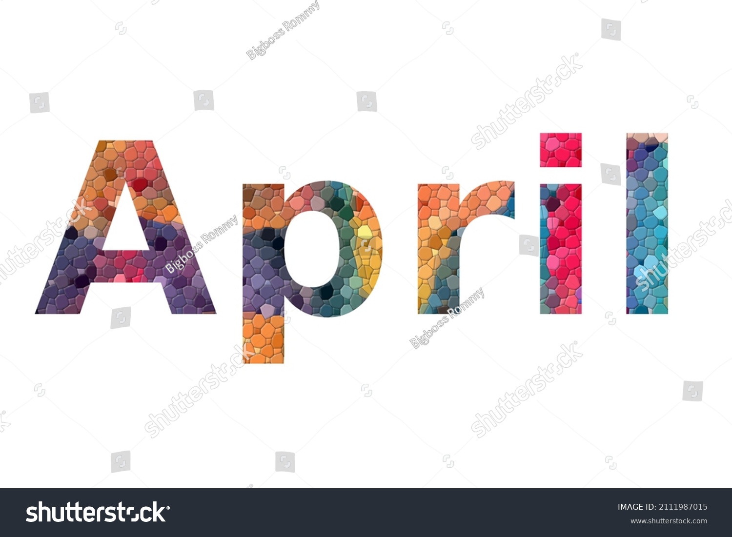 April Colorful Typography Text Banner Vector Stock Vector (Royalty Free ...