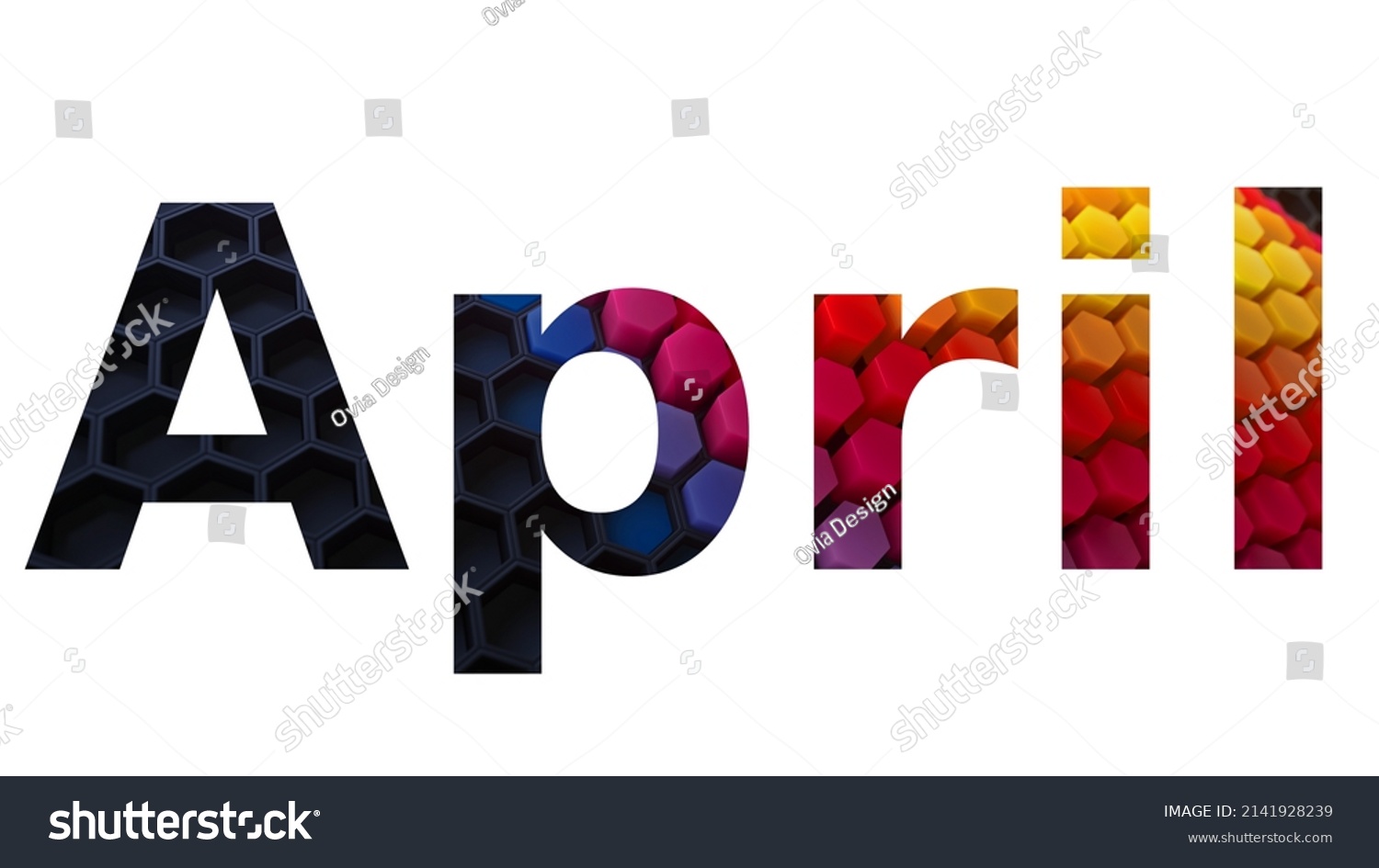 April Colorful Typography Text Banner Vector Stock Vector (Royalty Free ...