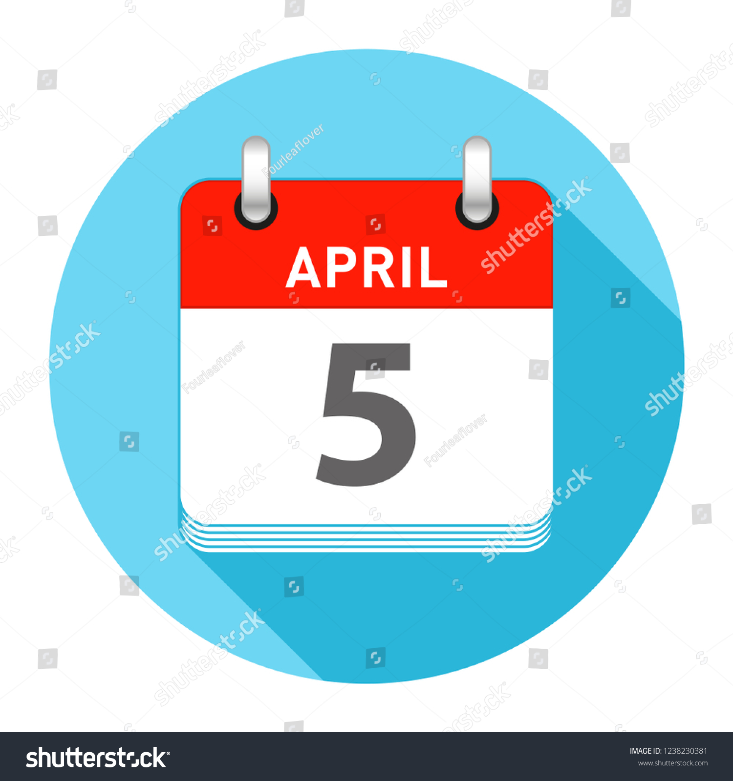 April 5 Date On Single Day Stock Vector Royalty Free 1238230381