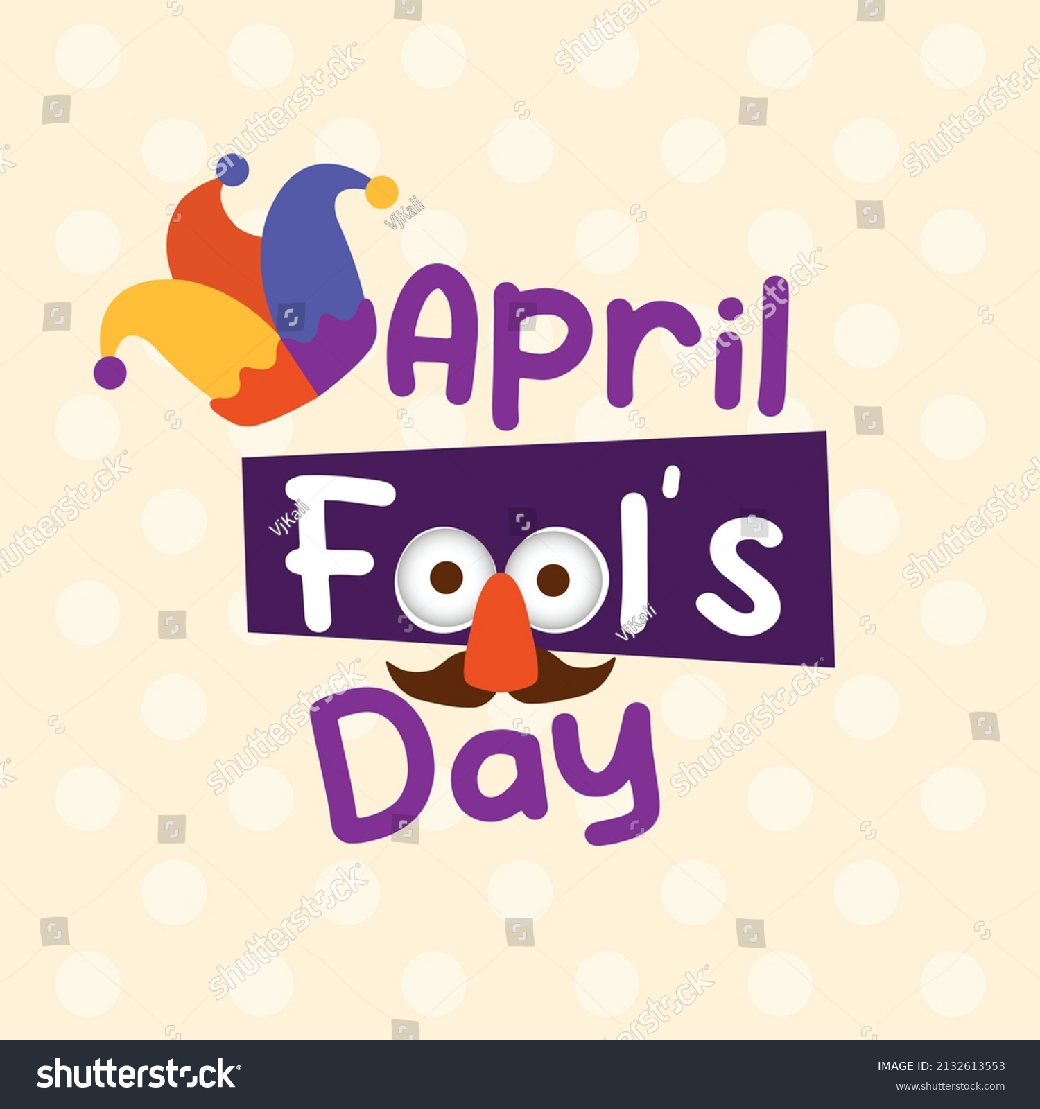 April Fools Day Background Funny Face Stock Vector (Royalty Free ...