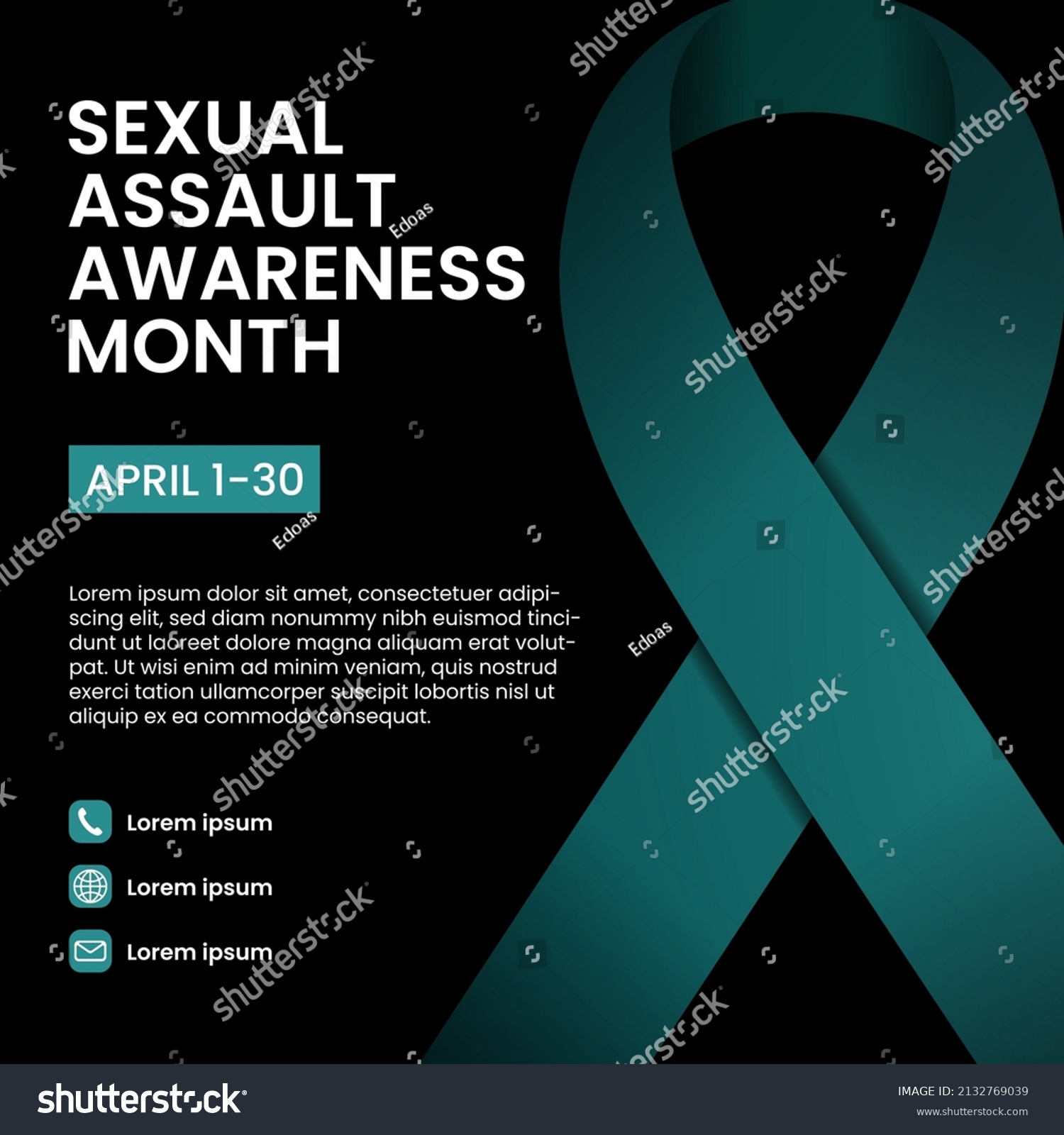 April Sexual Assault Awareness Month Banner Stock Vector Royalty Free