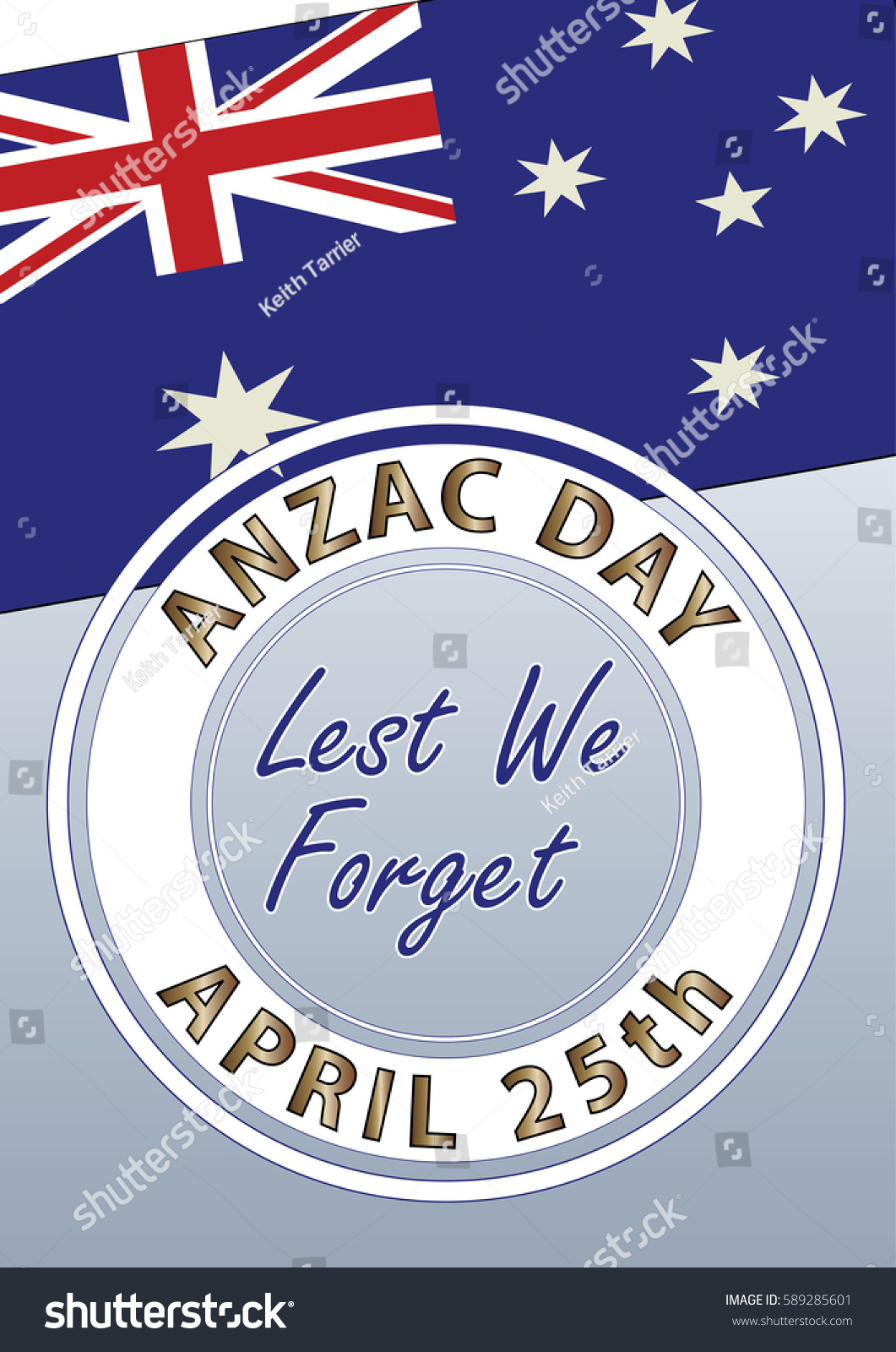 April 25th Anzac Day Australia New Stock Vector (Royalty Free ...