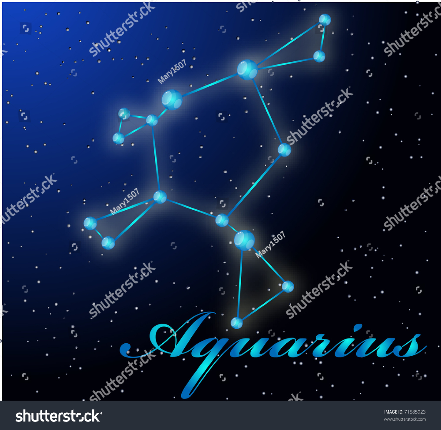 Aquarius Astrological Horoscope Stock Vector 71585923 - Shutterstock