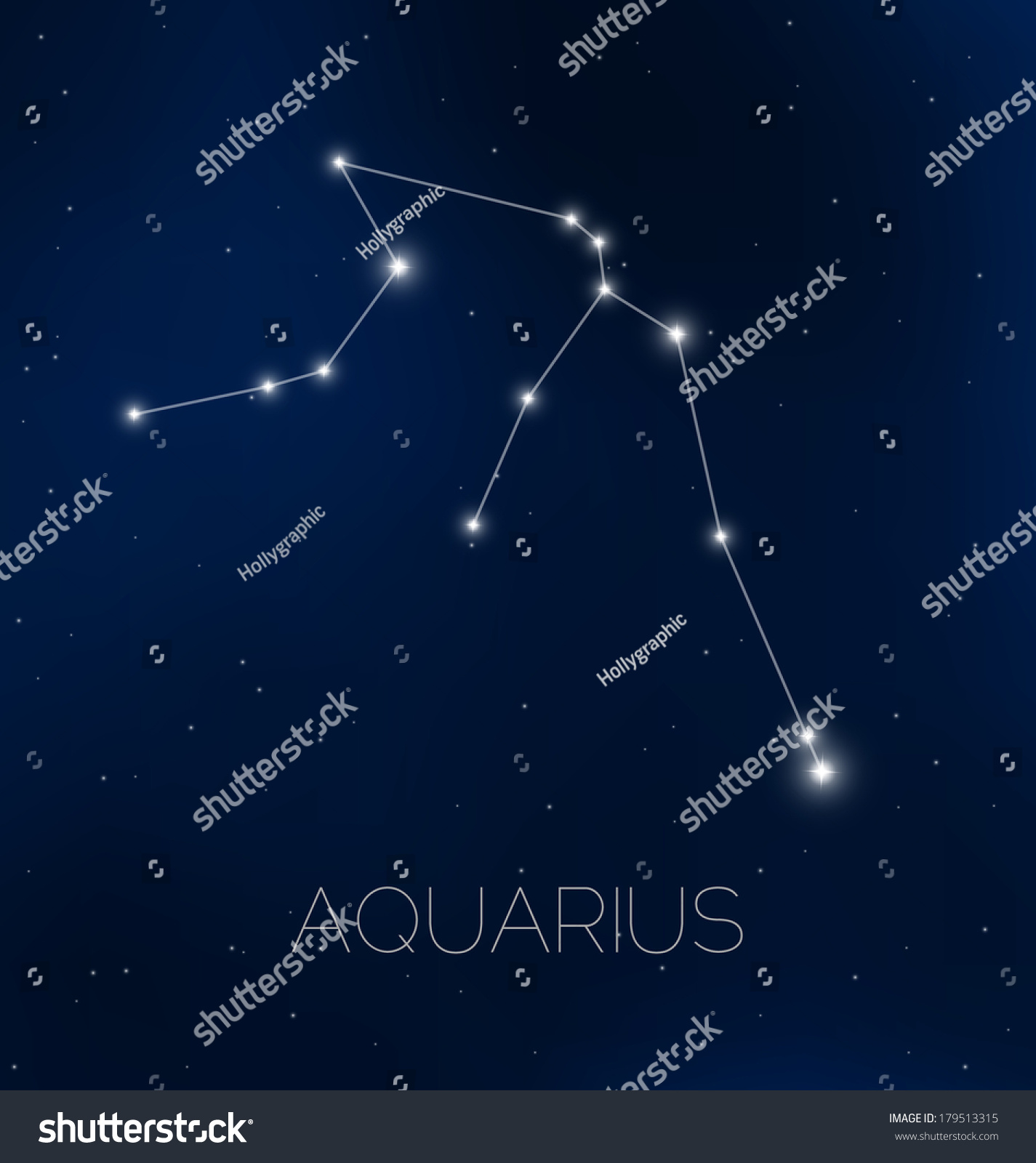 Aquarius Constellation Night Sky Stock Vector 179513315 - Shutterstock
