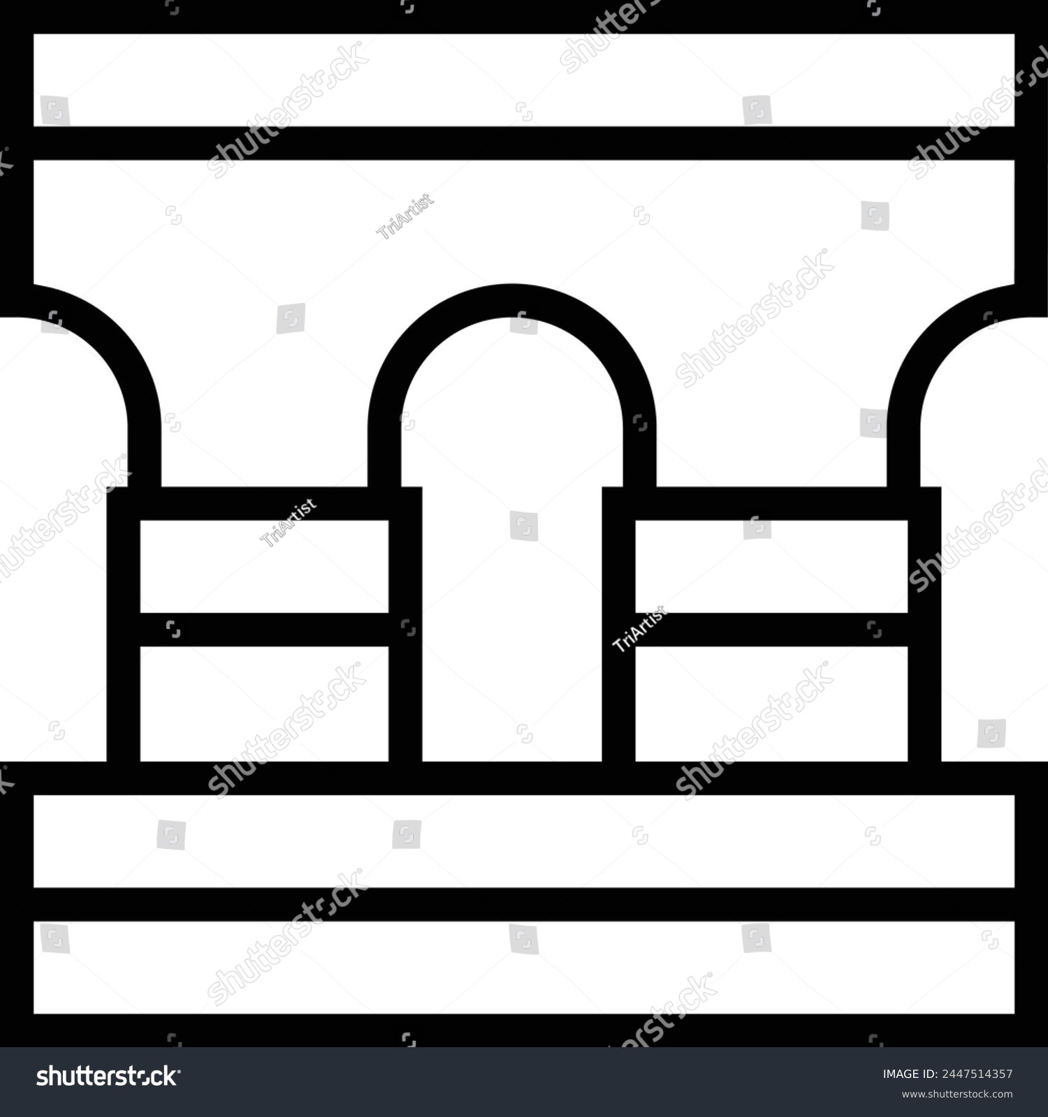SVG of aqueduct icon. Thin linear style design isolated on white background svg