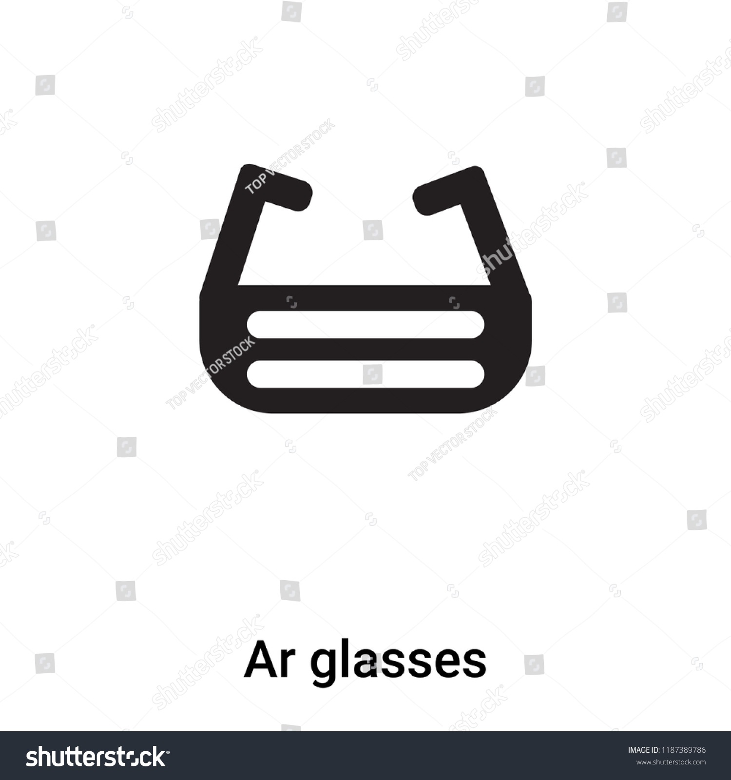 SVG of Ar glasses icon vector isolated on white background, logo concept of Ar glasses sign on transparent background, filled black symbol svg