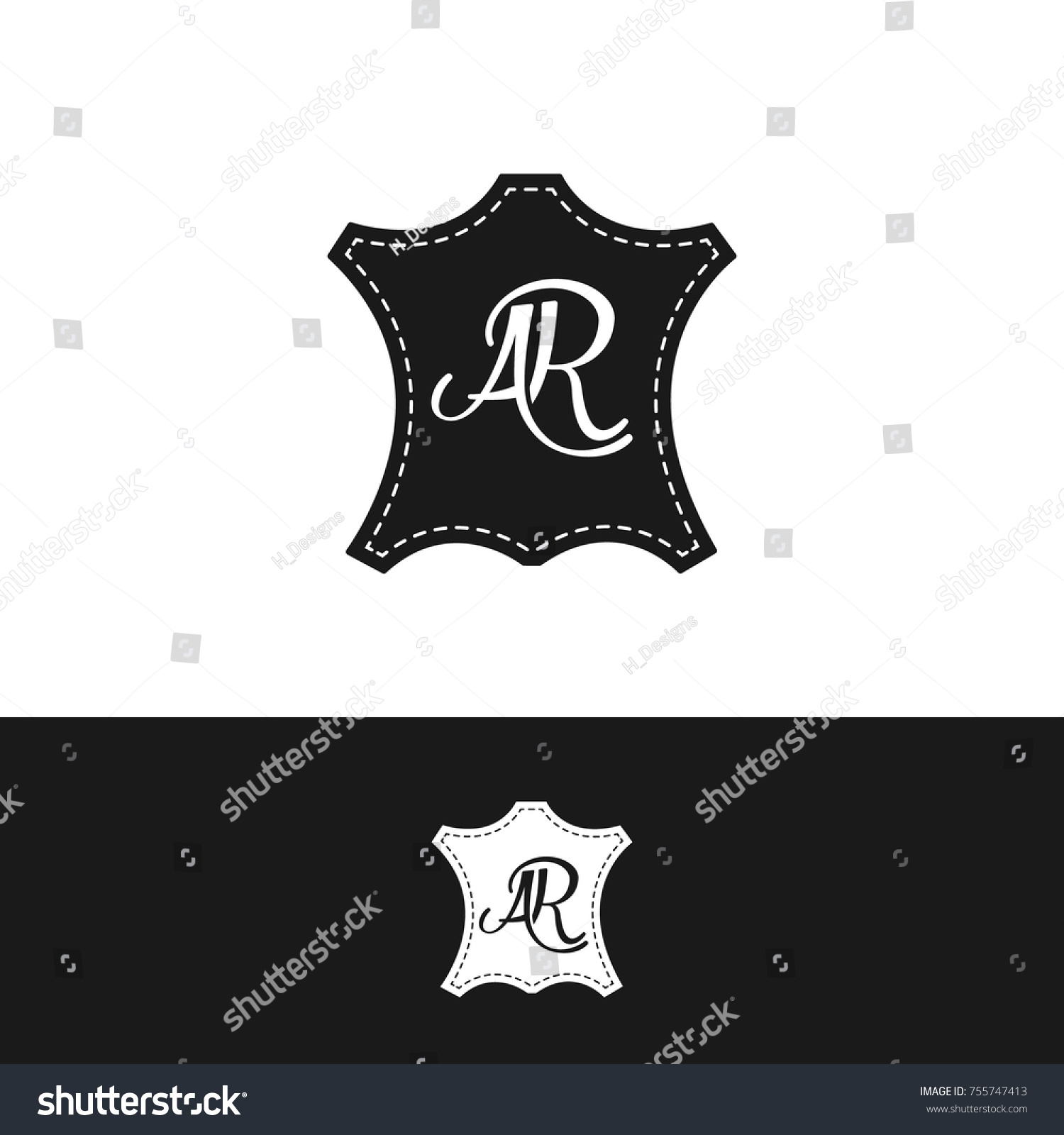 ar letters written on leather patch stock vector royalty free designed letters