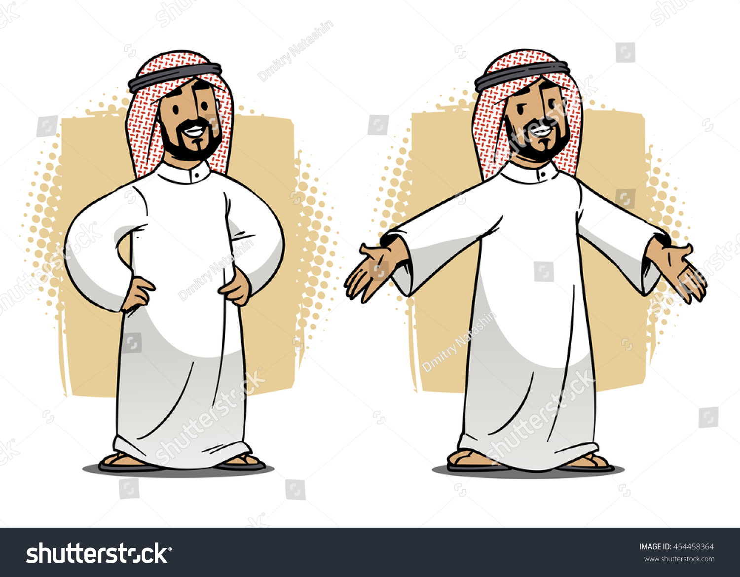 Arab Businessman Cartoon Character: เวกเตอร์สต็อก (ปลอดค่าลิขสิทธิ์
