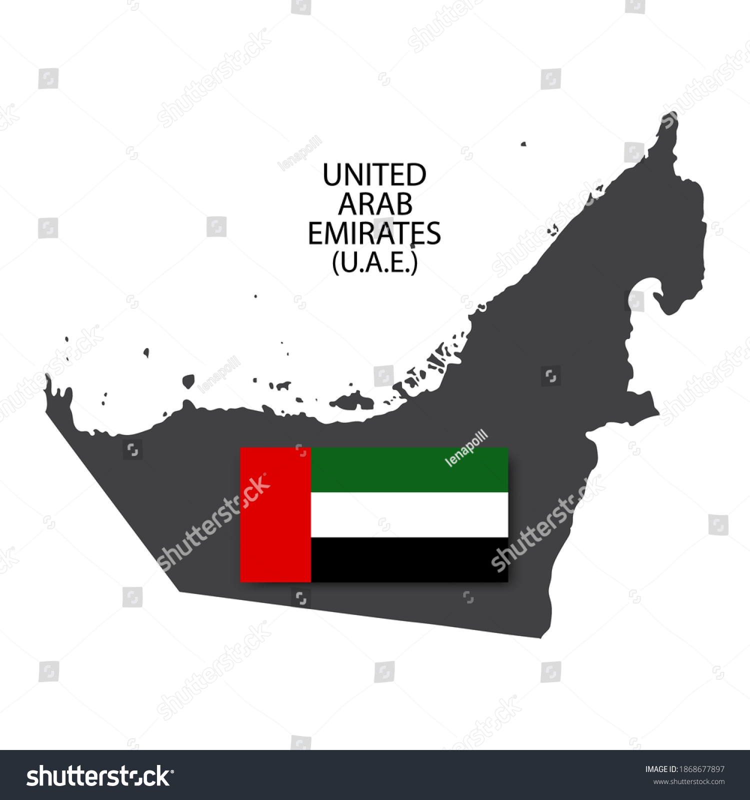 Arab Emirates Outline Flag Great Design Stock Vector (Royalty Free ...