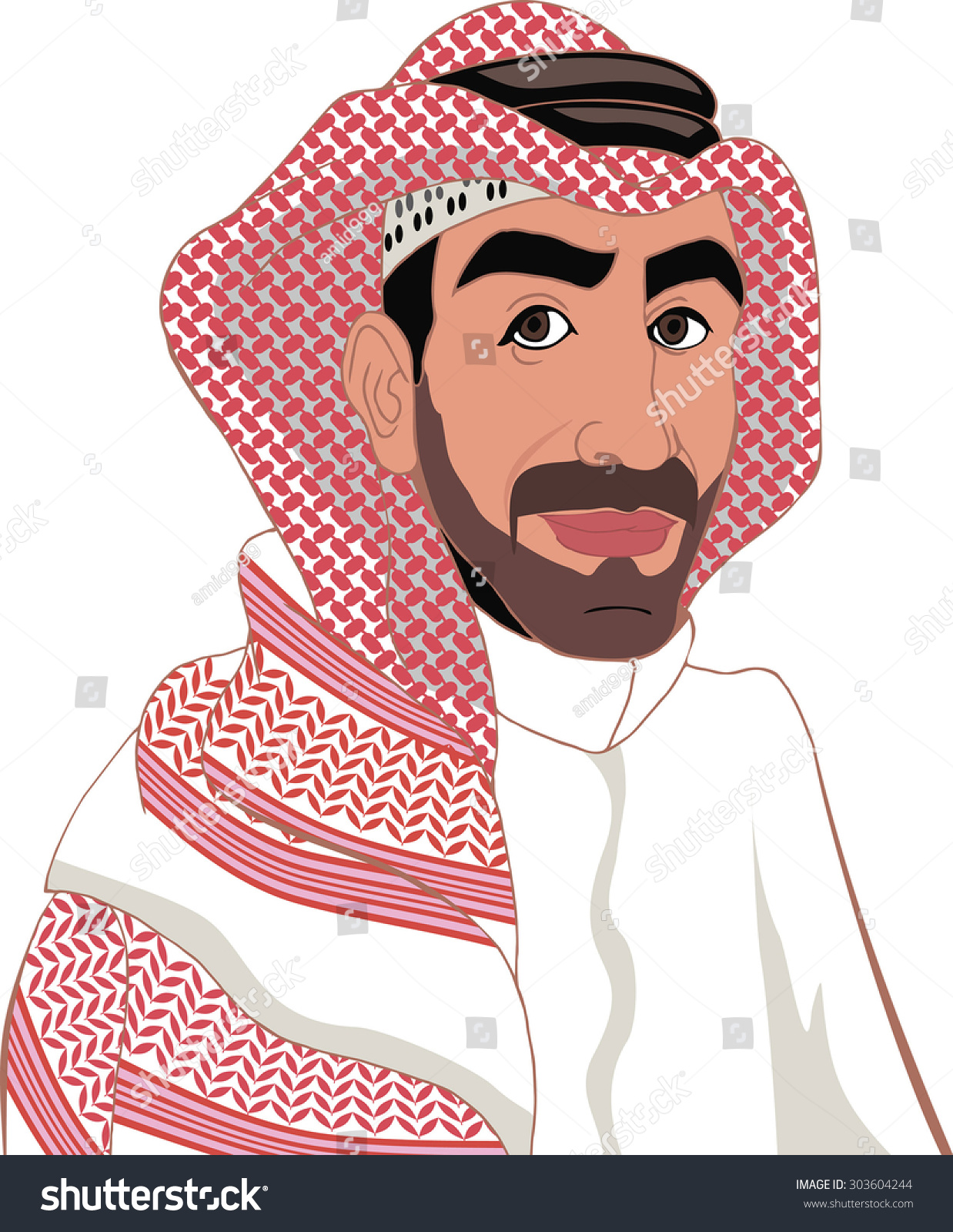 Arab Keffiyeh Stock Vector 303604244 - Shutterstock