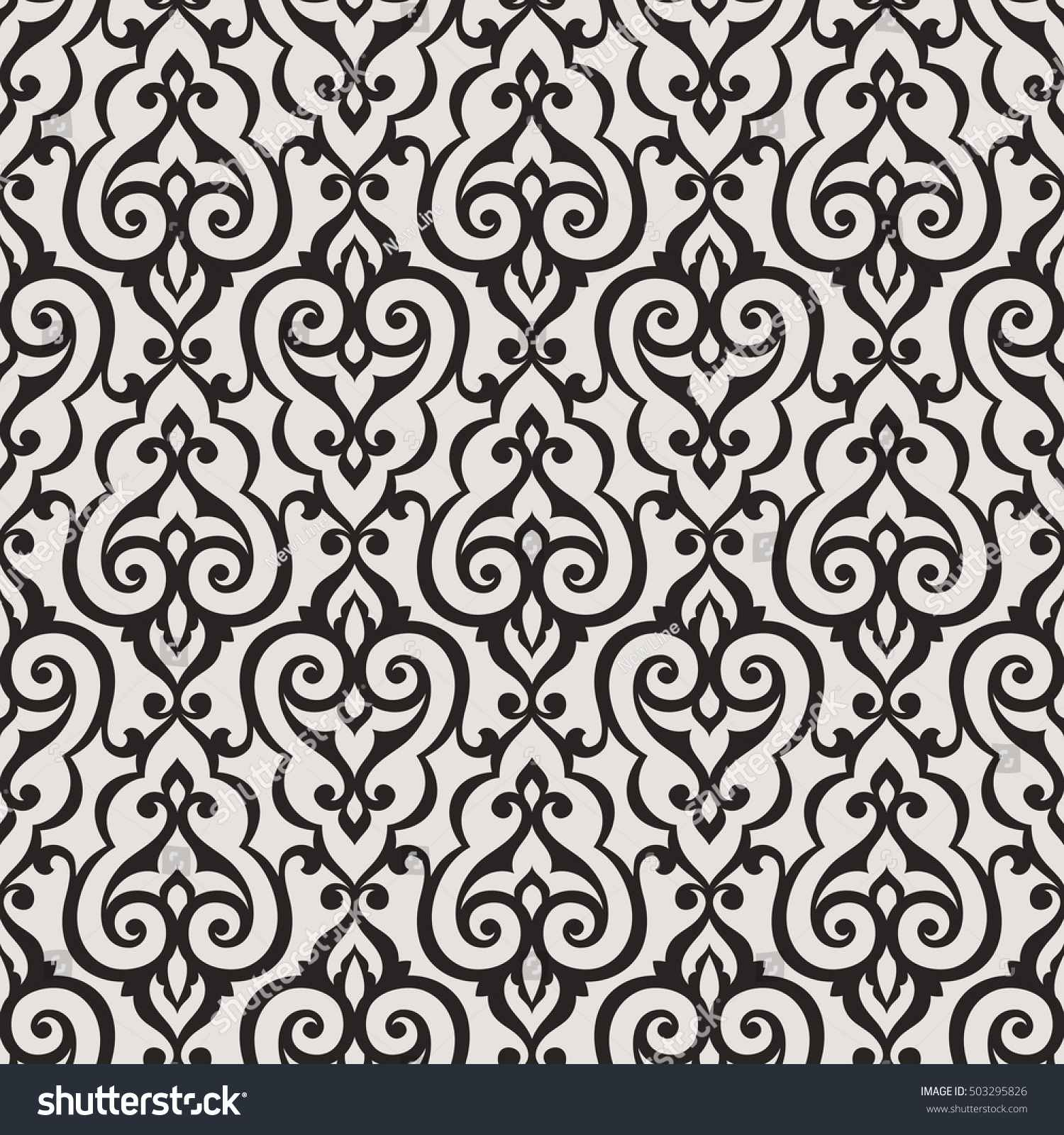 Arabesque Vintage Abstract Floral Seamless Pattern Stock Vector ...