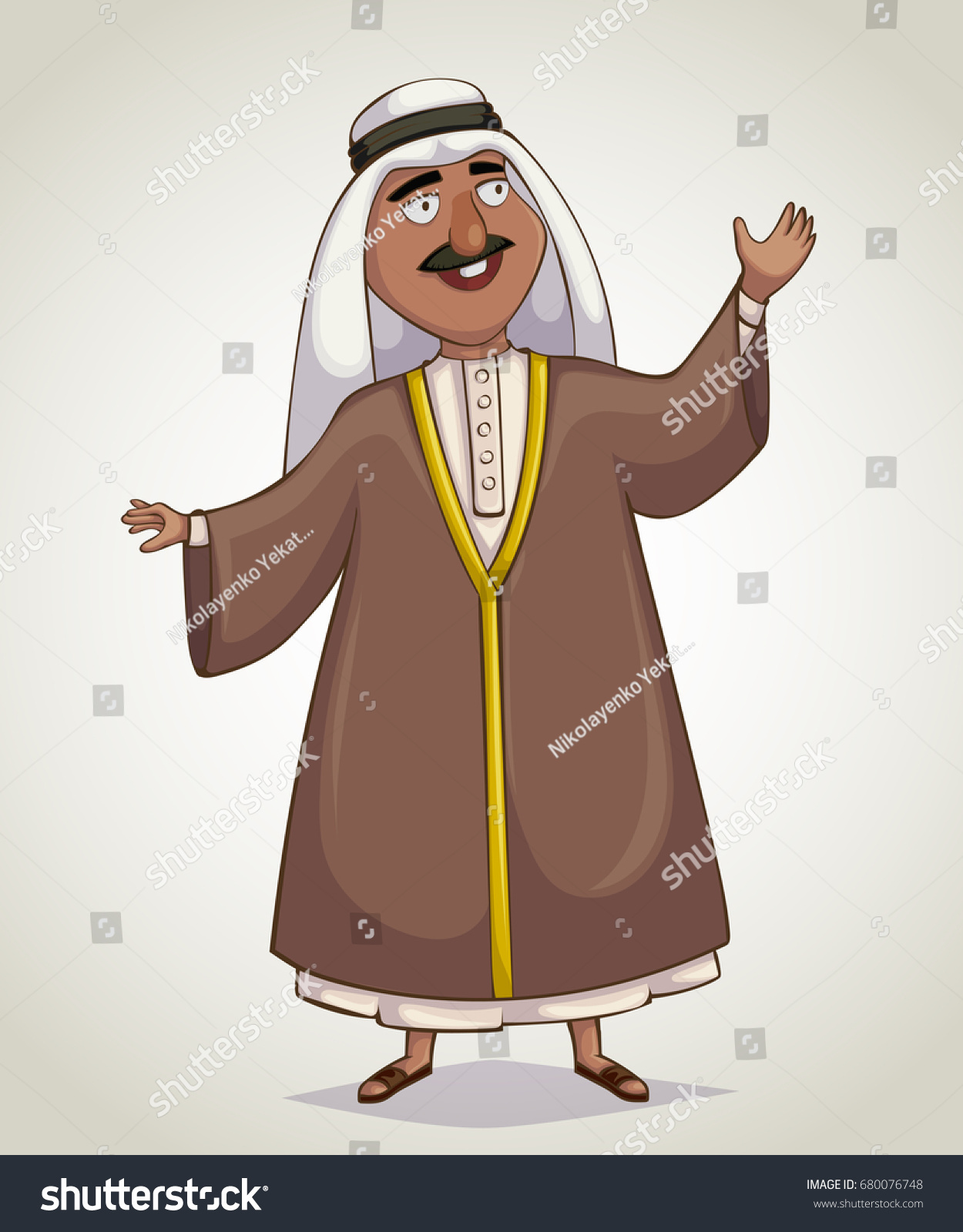 Arabian Man Cartoon Character Vector Illustration Stock Vector (Royalty ...