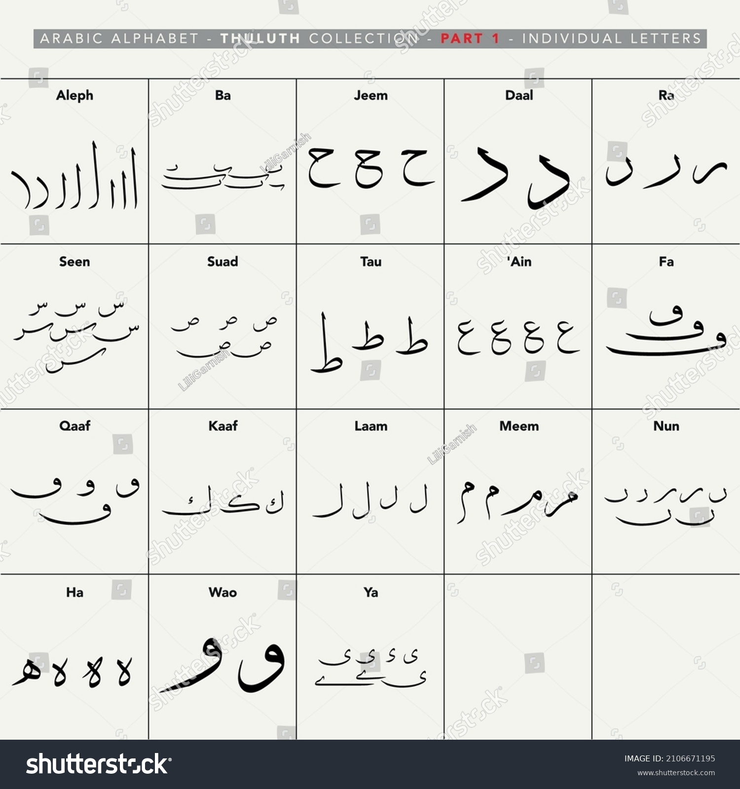 Arabic Calligraphy Thuluth Individual Letters – NBKomputer