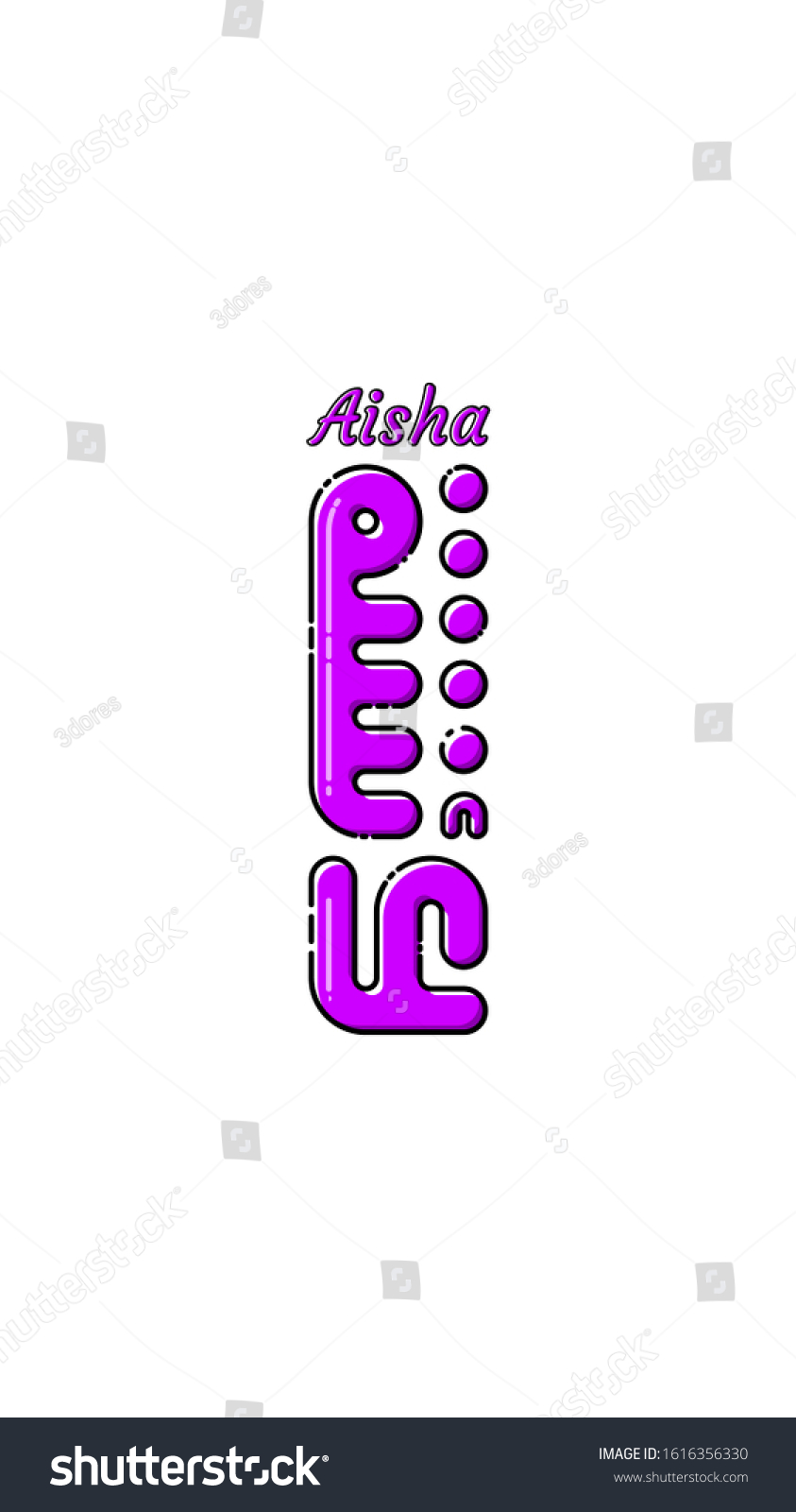 SVG of Arabic calligraphy  Arabic name Aisha (meaning: living prosperous) vector for mobile wallpaper, social media story or profile picture or other.  svg