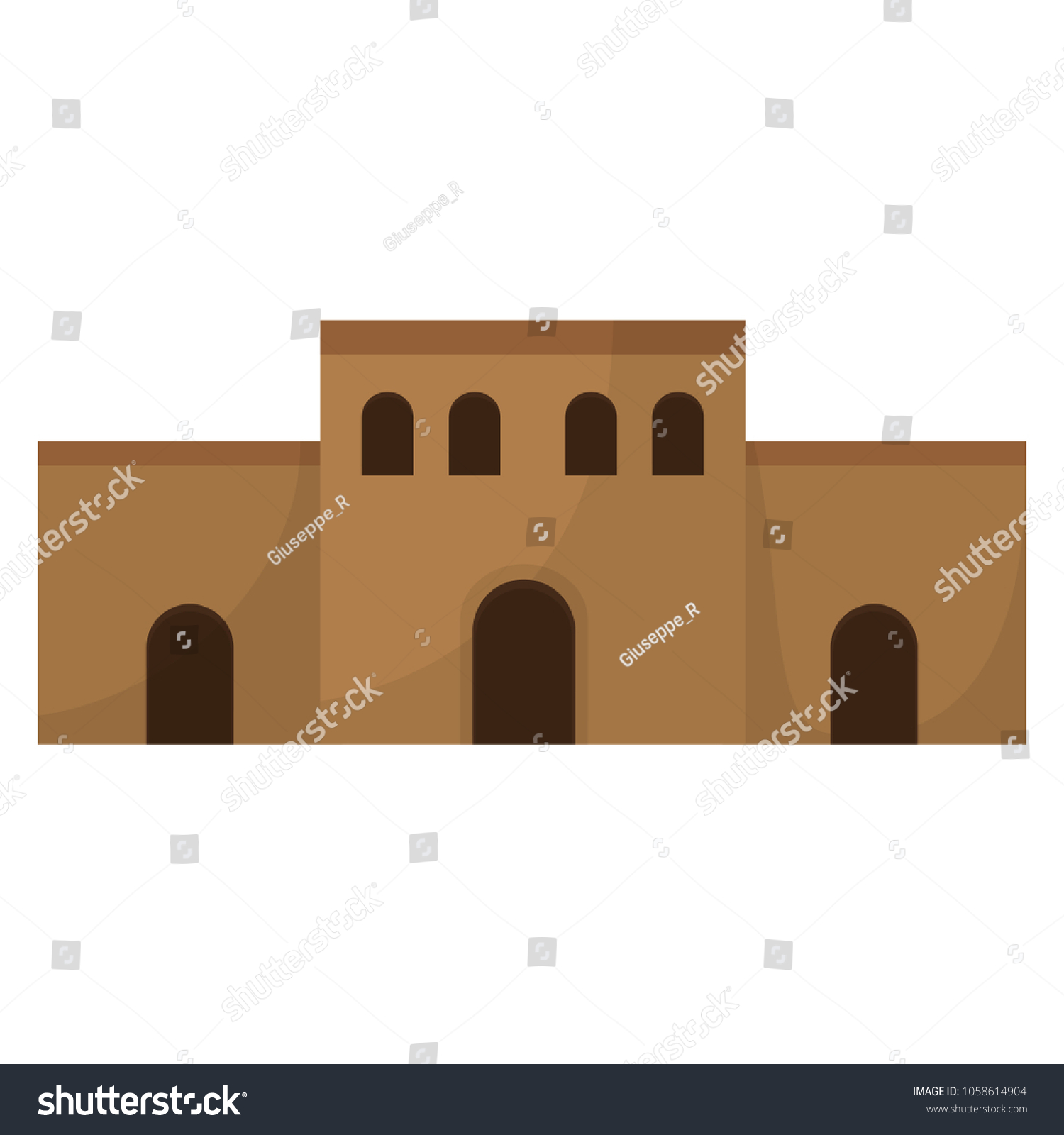 Arabic House Door Design Windows Stock Vector (Royalty Free) 1058614904