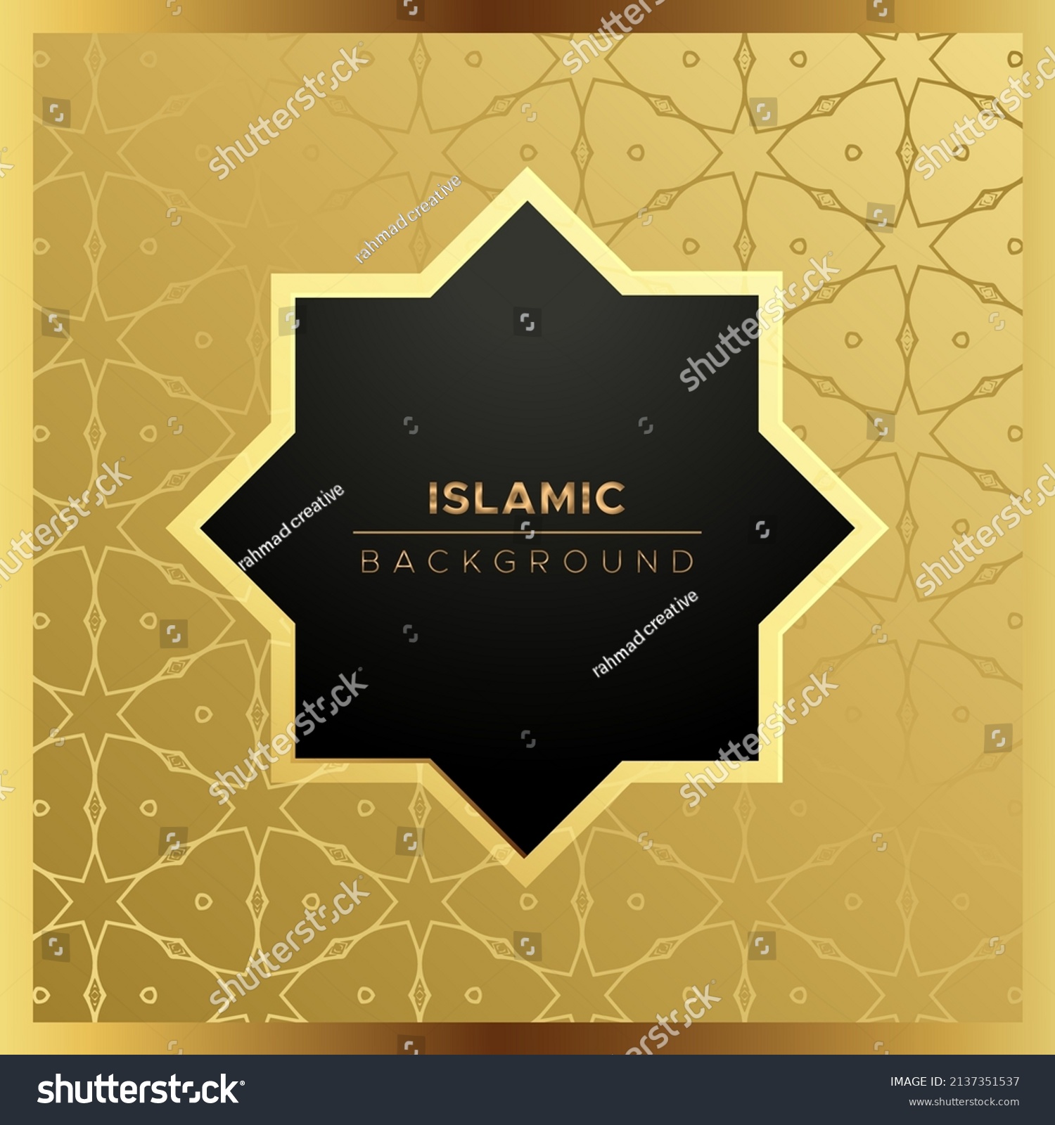 Arabic Islamic Luxury Ornamental Background Golden Stock Vector ...