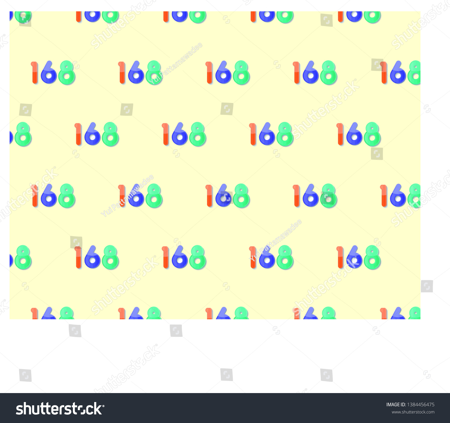 Arabic Numbers On Yellow Background Vector: เวกเตอร์สต็อก (ปลอดค่า ...