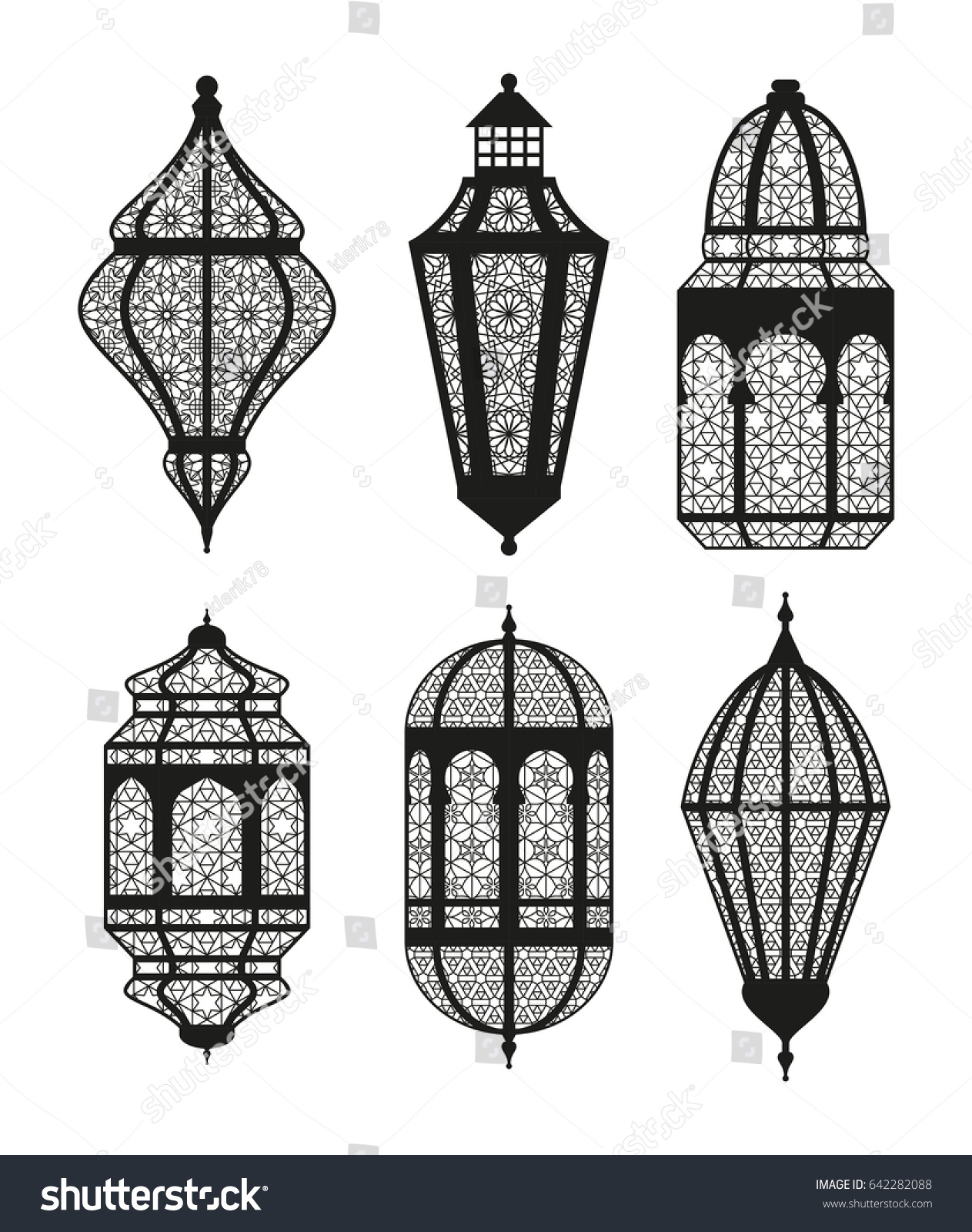 Faroles árabes o islámicos. Ilustración del vector de stock (libre de