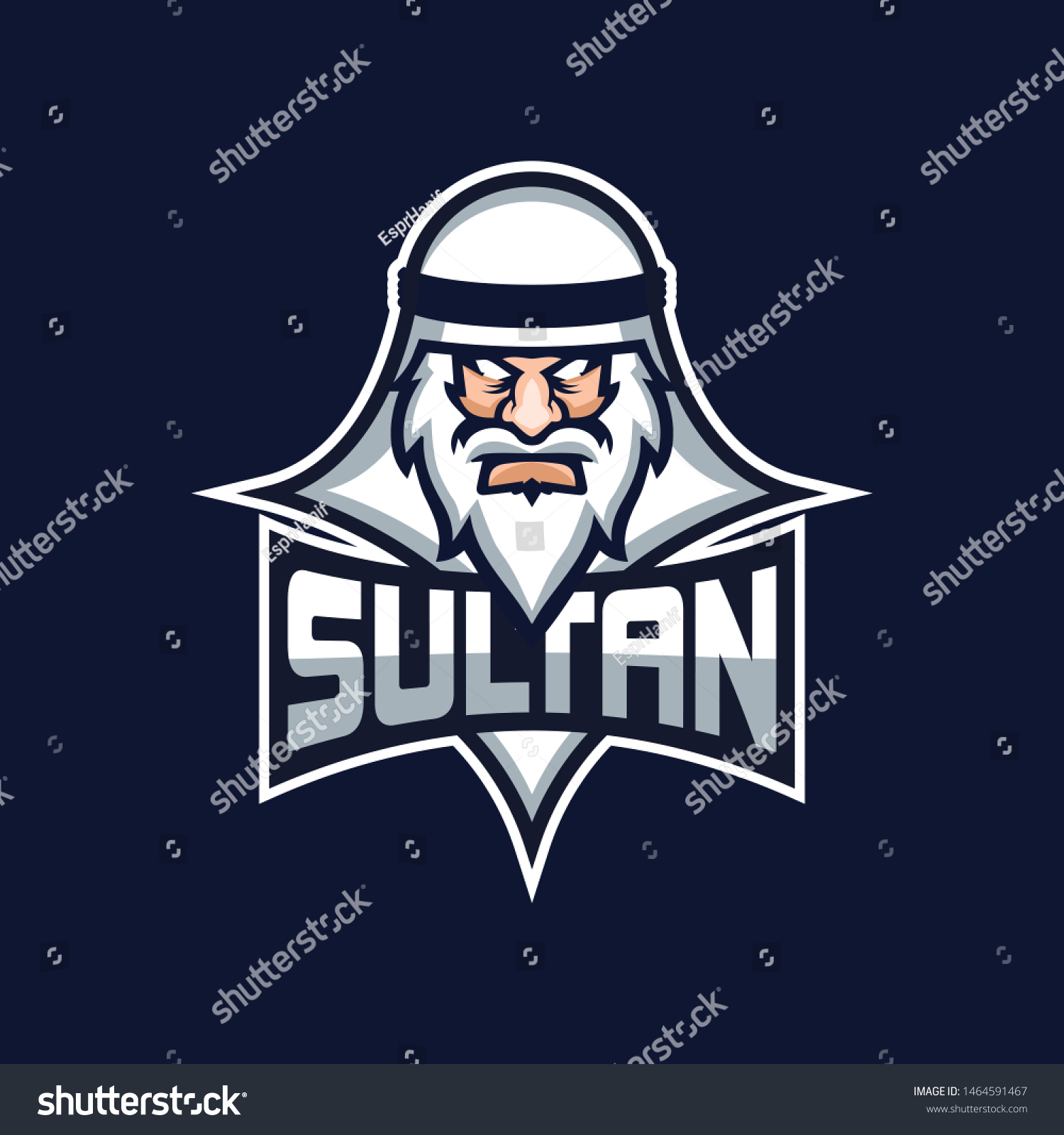 Arabic Sultan E Sport Gaming Logo Stock Vector Royalty Free