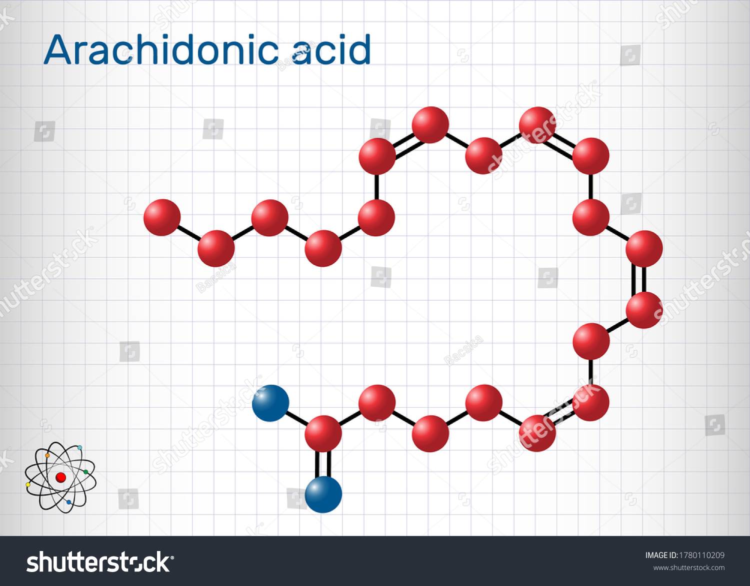 Arachidonic Acid Aa Ara Molecule Unsaturated Stock Vector (Royalty Free ...