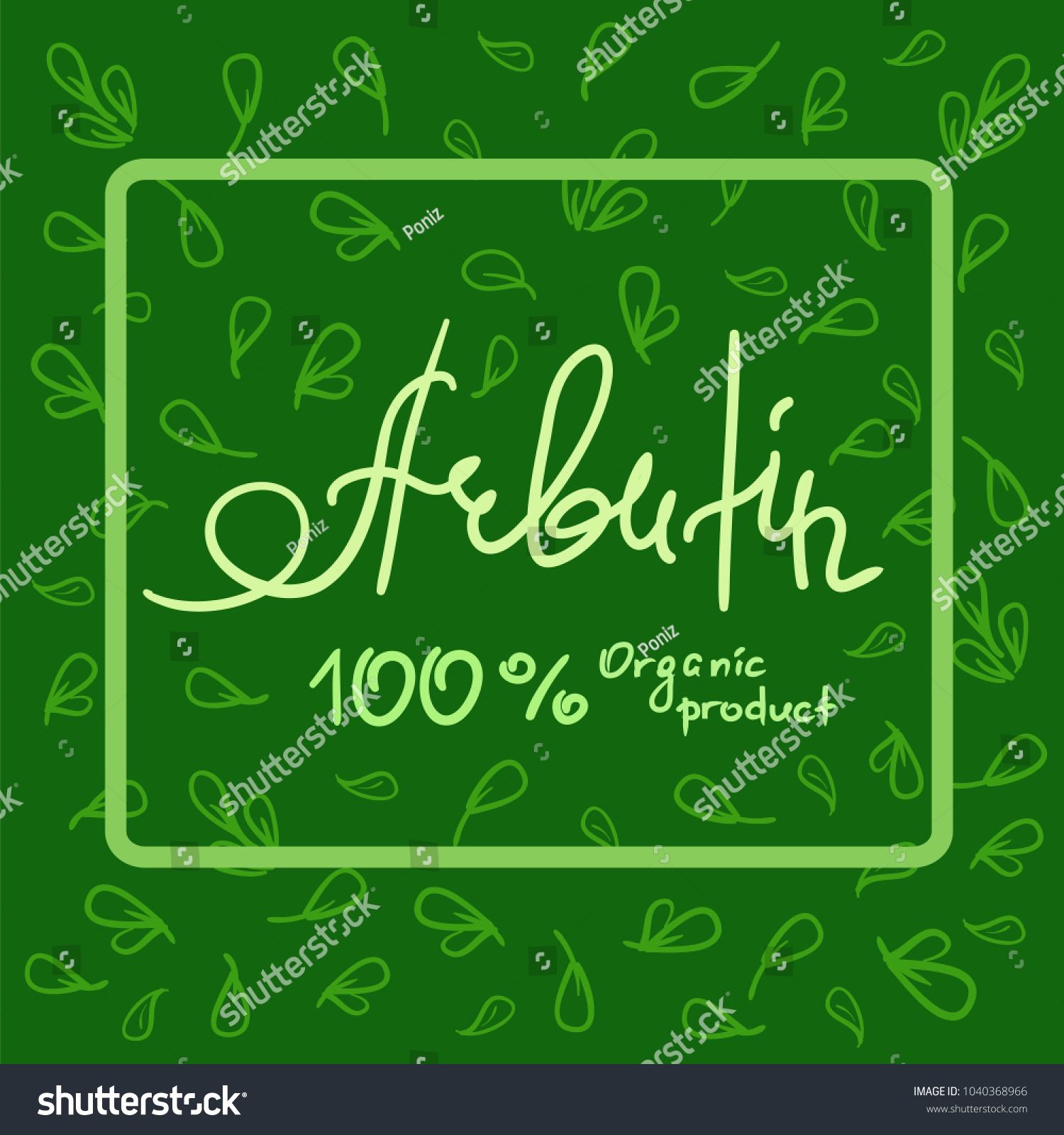 SVG of Arbutin Organic product handwritten name of arbutin. Print for labels, advertising, price tag, brochure, booklet, tablets, cosmetics and cream packaging. Natural vegetable herbal, botanical style, svg