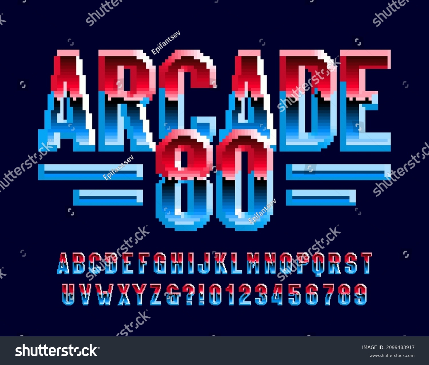 3d Arcade Alphabet Font Pixel Letters Stock Vector Ro - vrogue.co