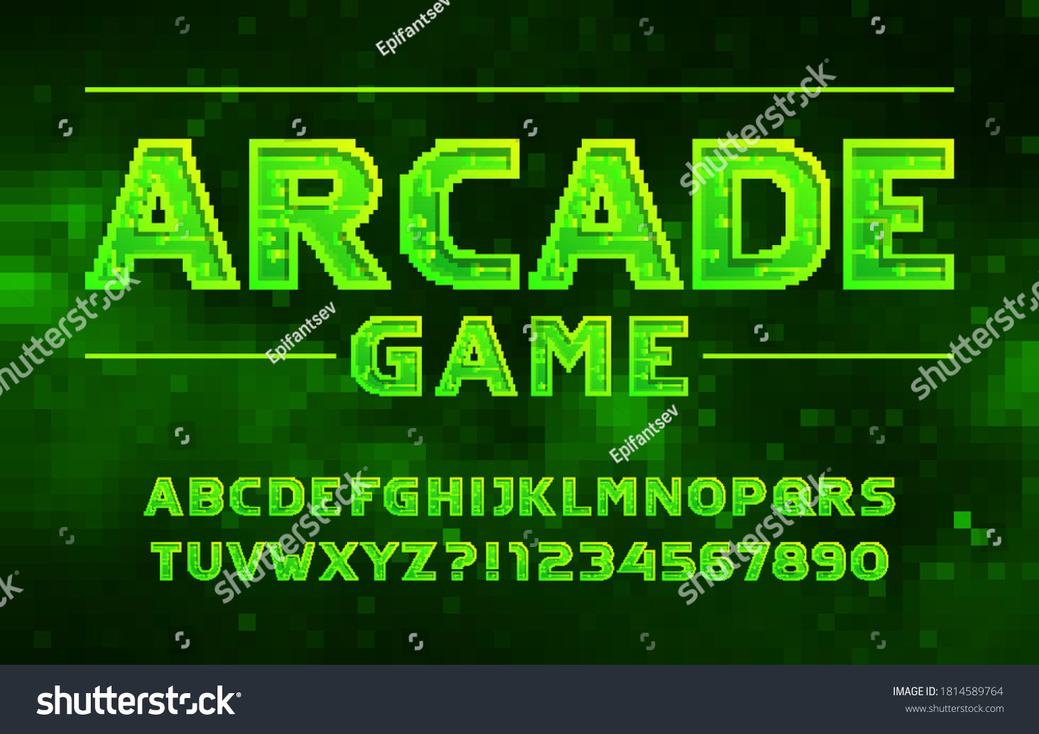 3d Arcade Alphabet Font Pixel Letters Stock Vector Ro - vrogue.co