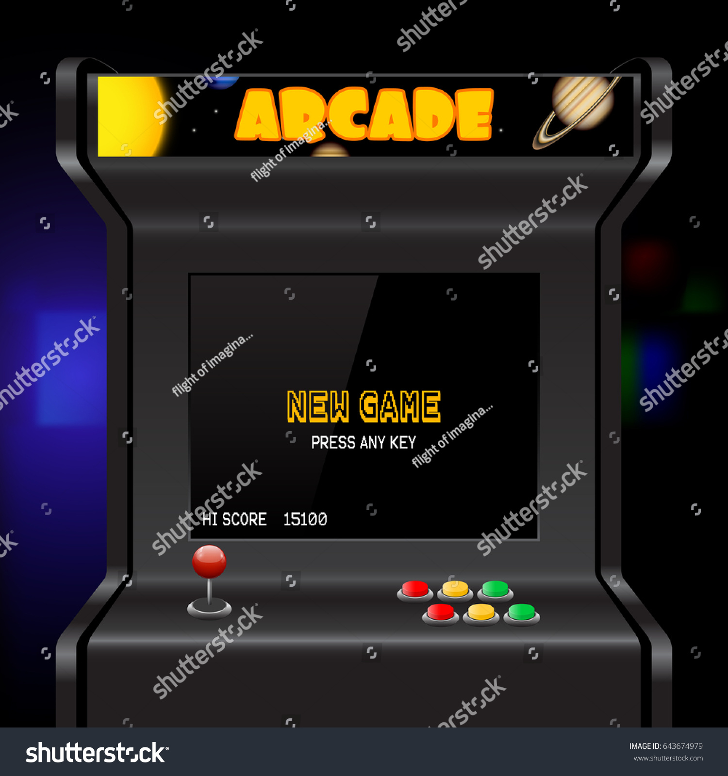 Arcade Machine Screen Vector Background Stock Vector (Royalty Free