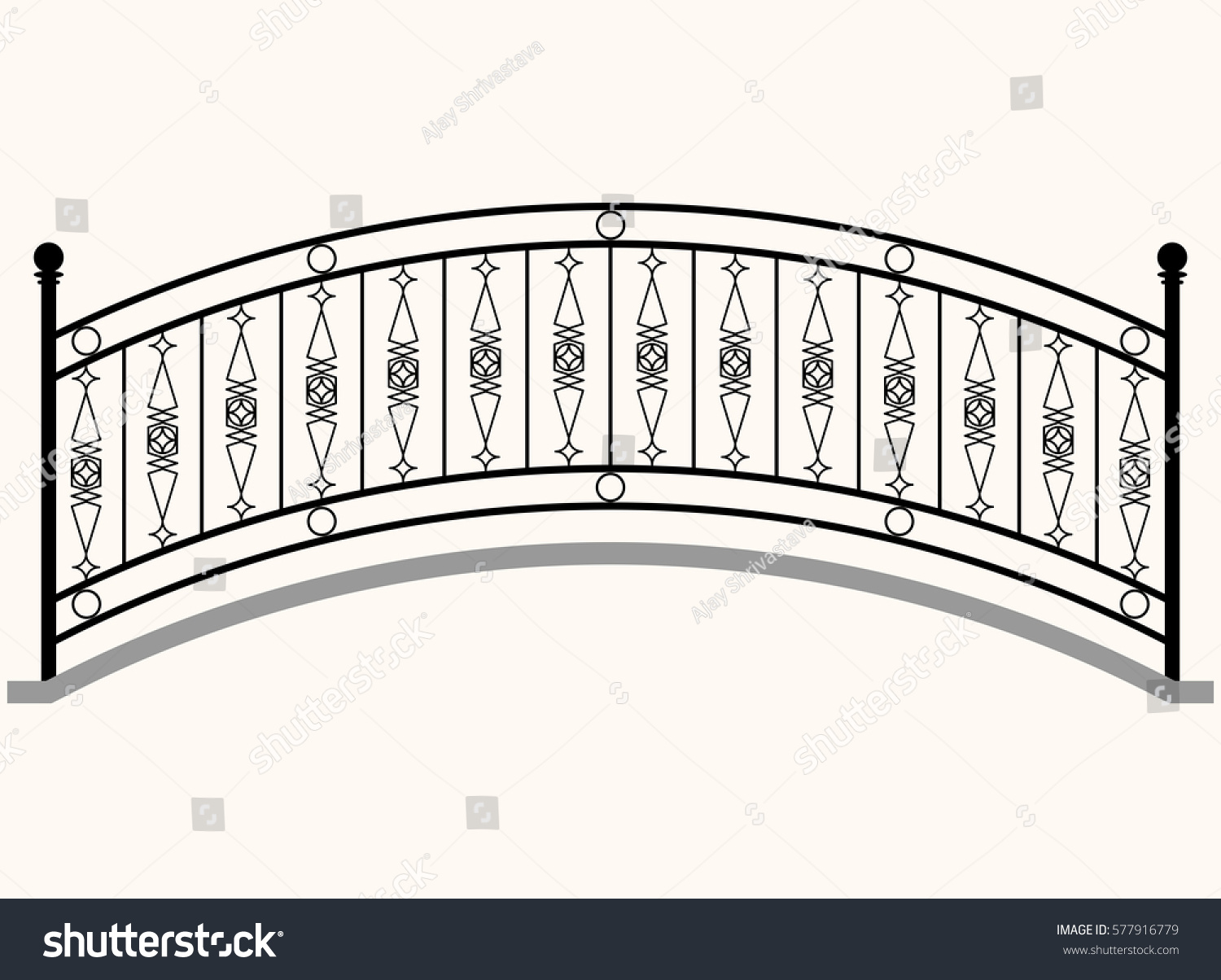 Arch Bridge Railing Vector Illustration Stock Vector (Royalty Free ...