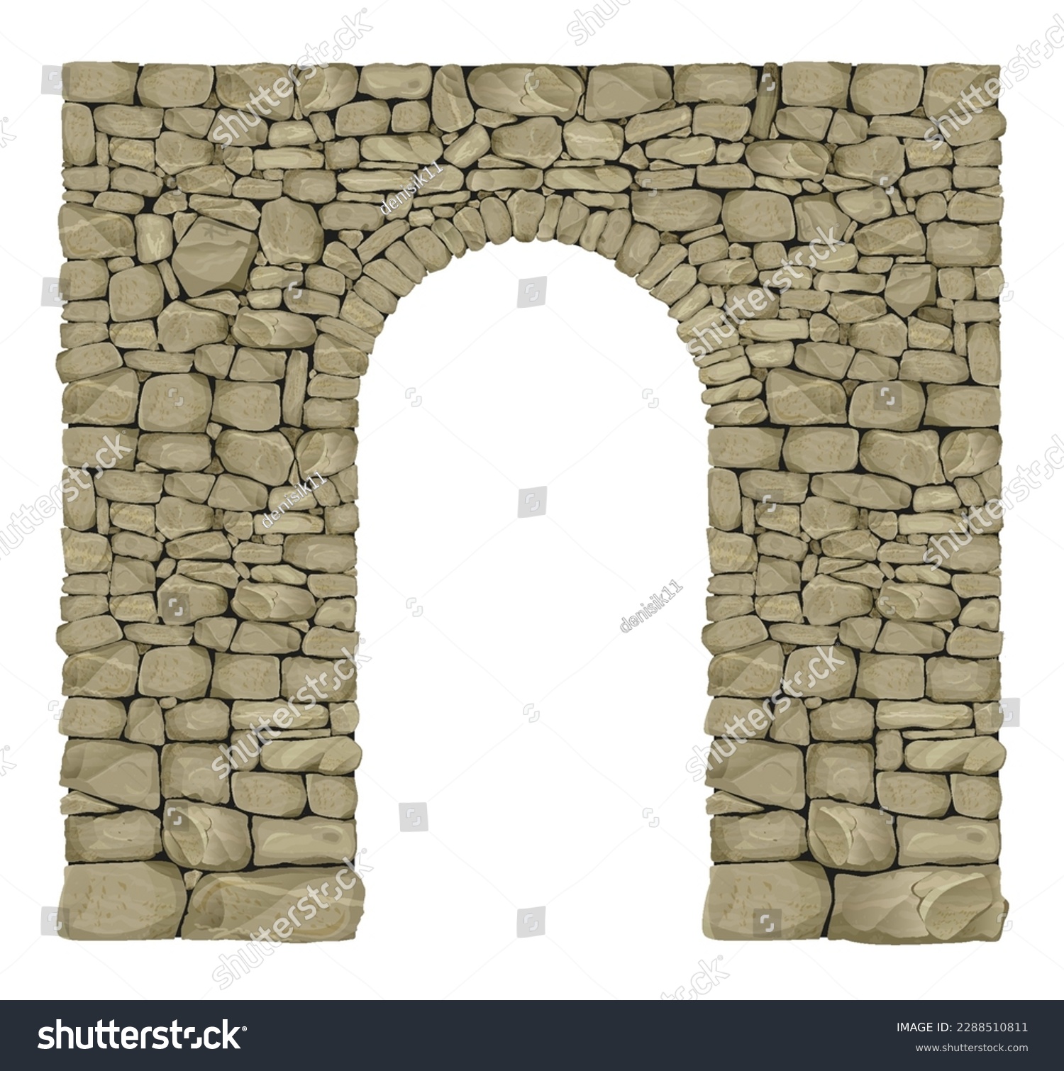 SVG of Arch in the wall of beige cut stone and travertine marble for a window or door in the classic style svg